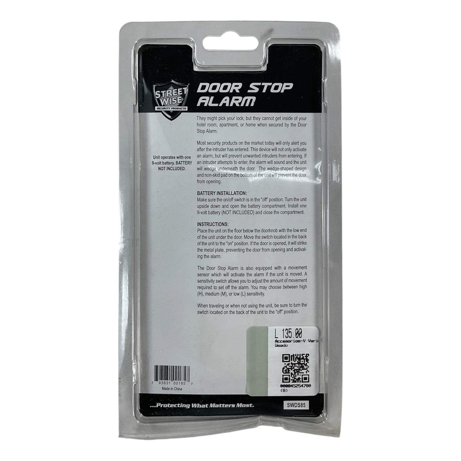 Alarma para tope de puerta (STREET WISE)