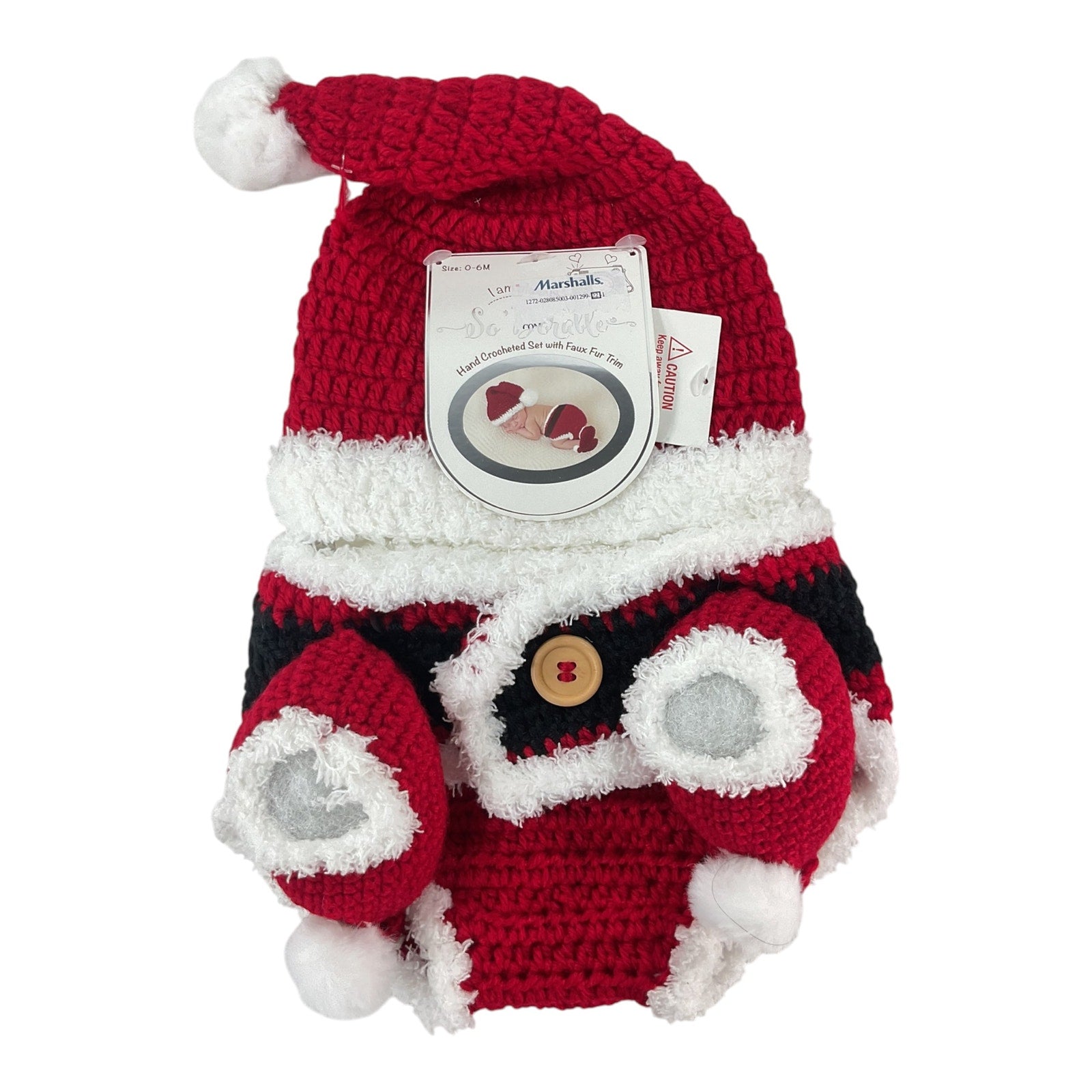 Traje de santa para recién nacido 0-6M