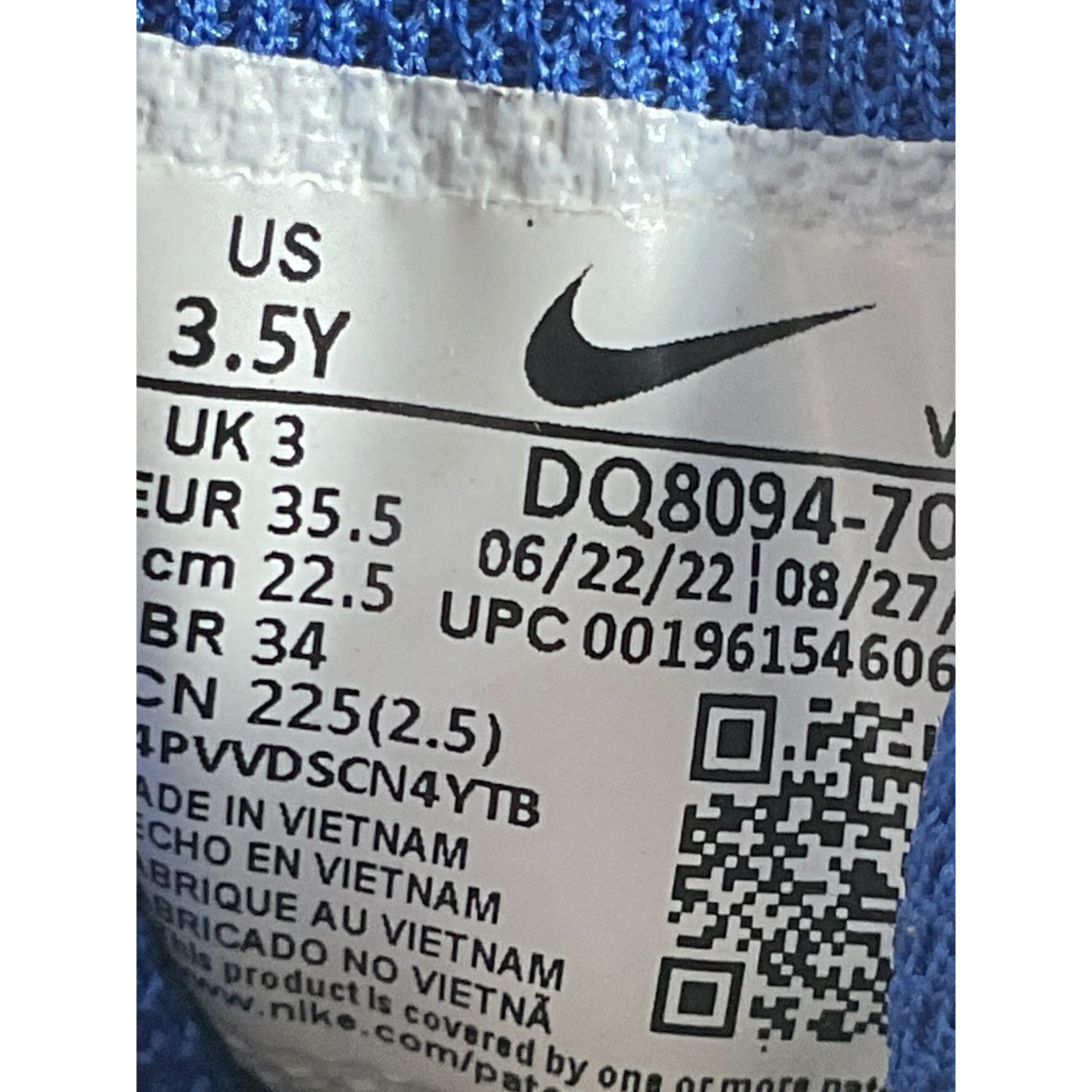 Tenis niño 3.5Y (Nike)