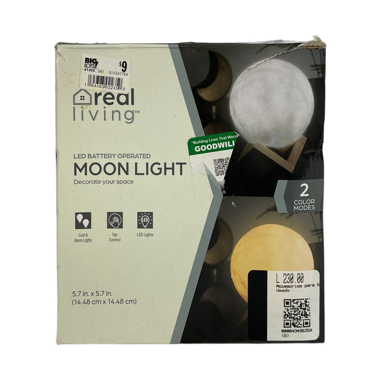 Lámpara LED en forma de Luna (Real Living)