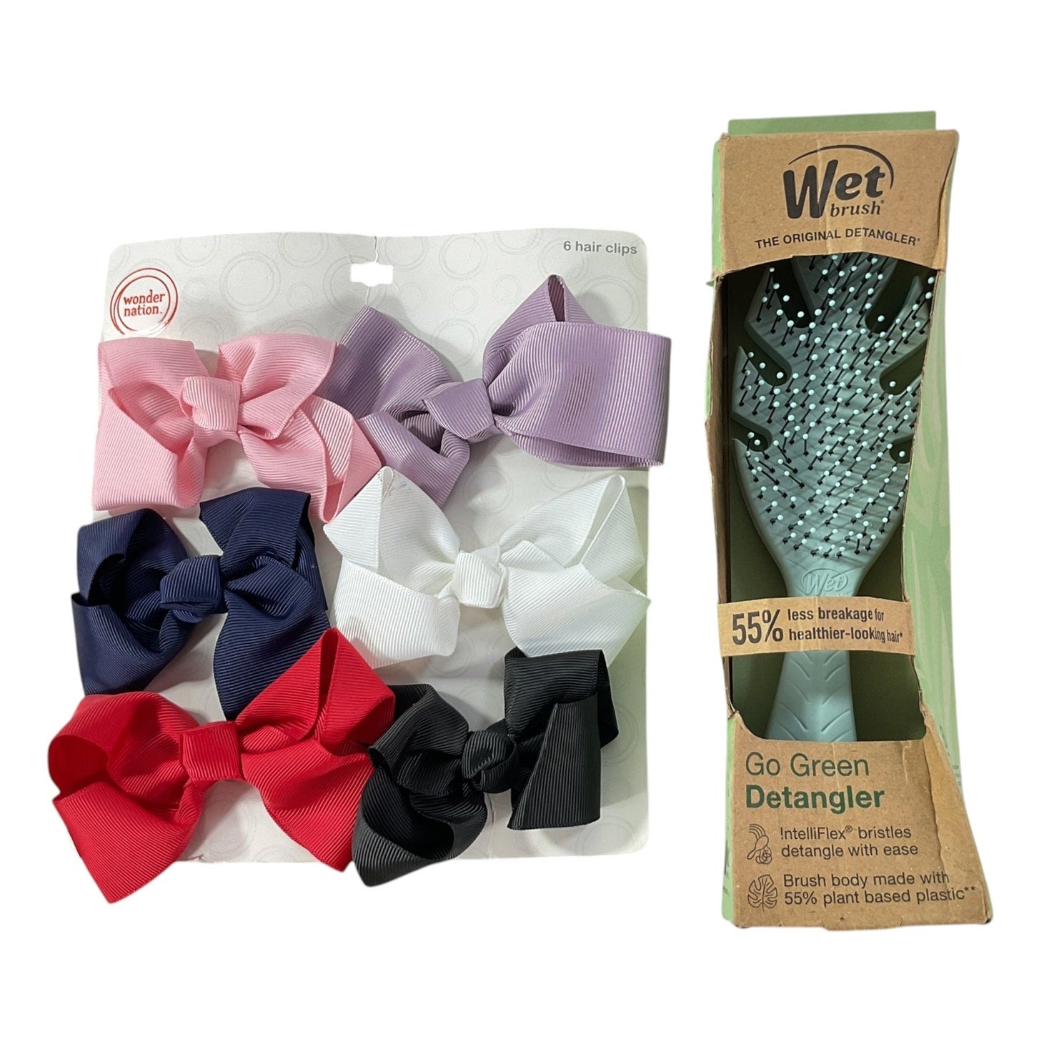 Set de cepillo y ganchos para cabello