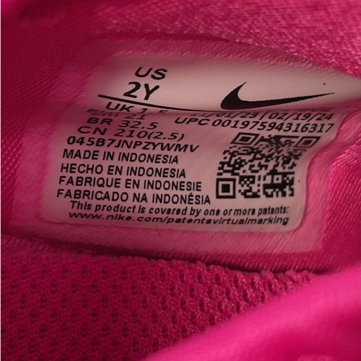 Tenis niña 2Y (Nike)