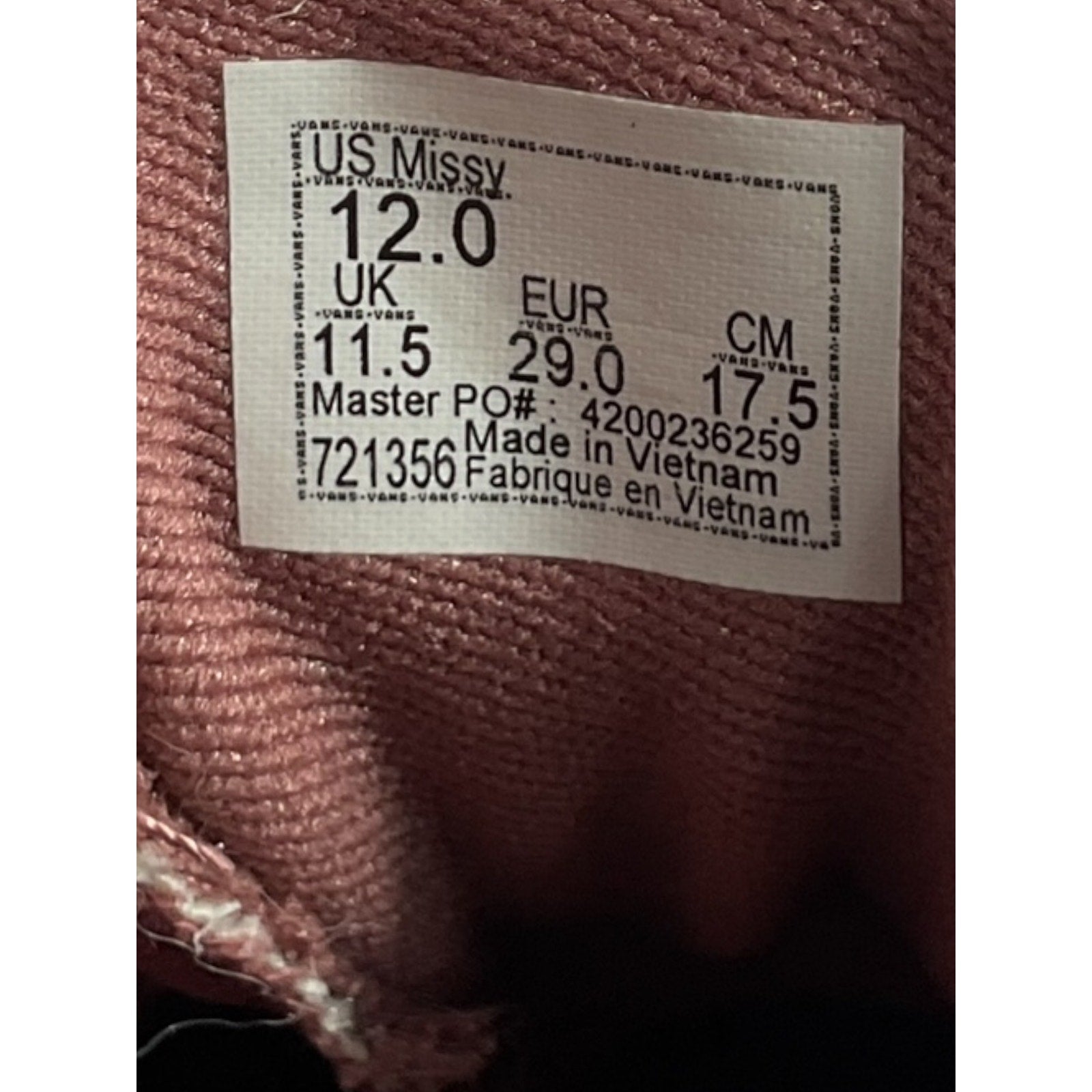 Tenis Niño 12 (Vans)