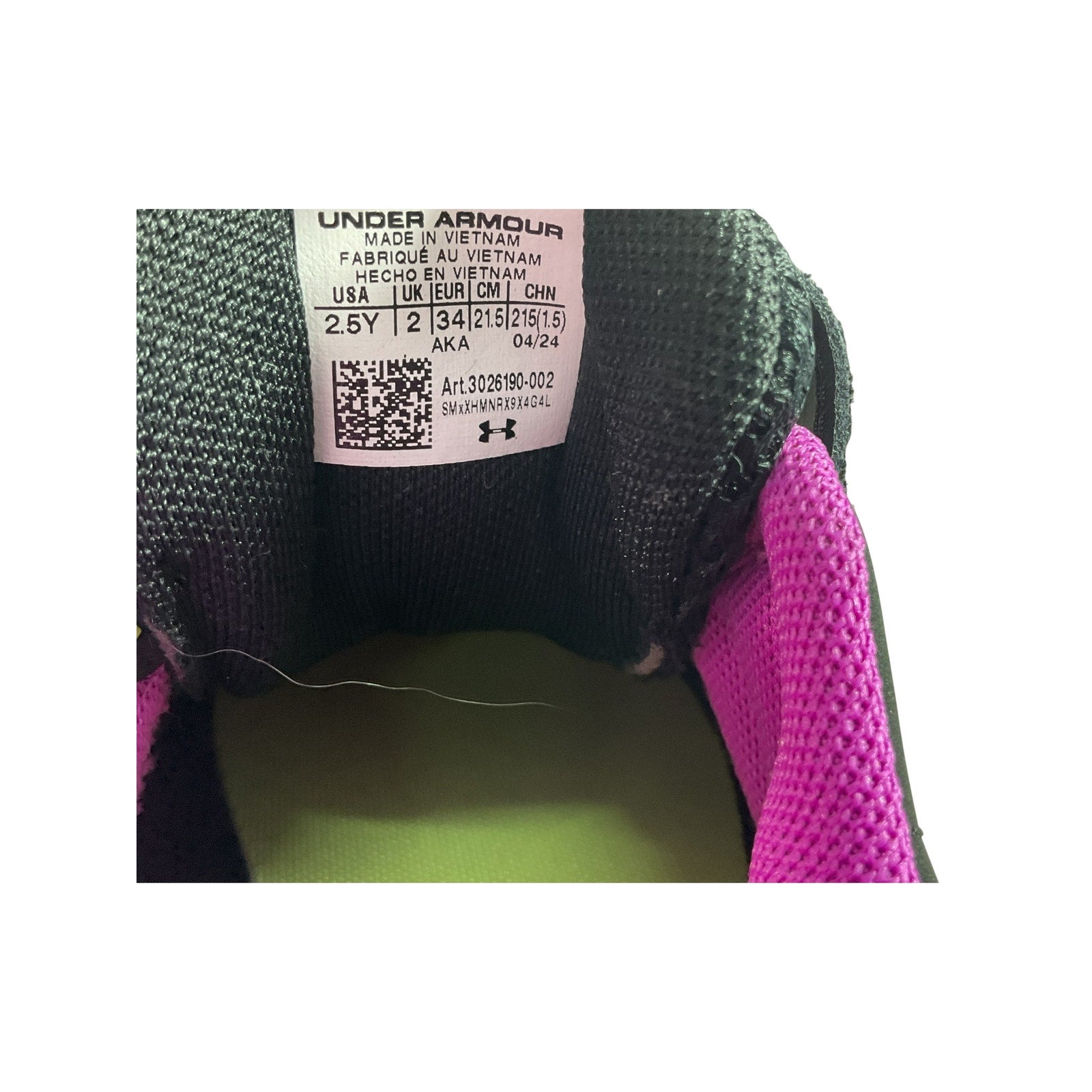 Tenis niña 2.5Y (Under armour)