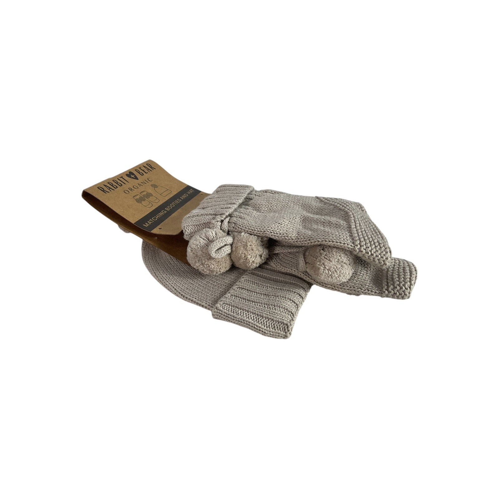 Set de gorro y calcetas para bebe 3-6M  (Rabbit + Bear)