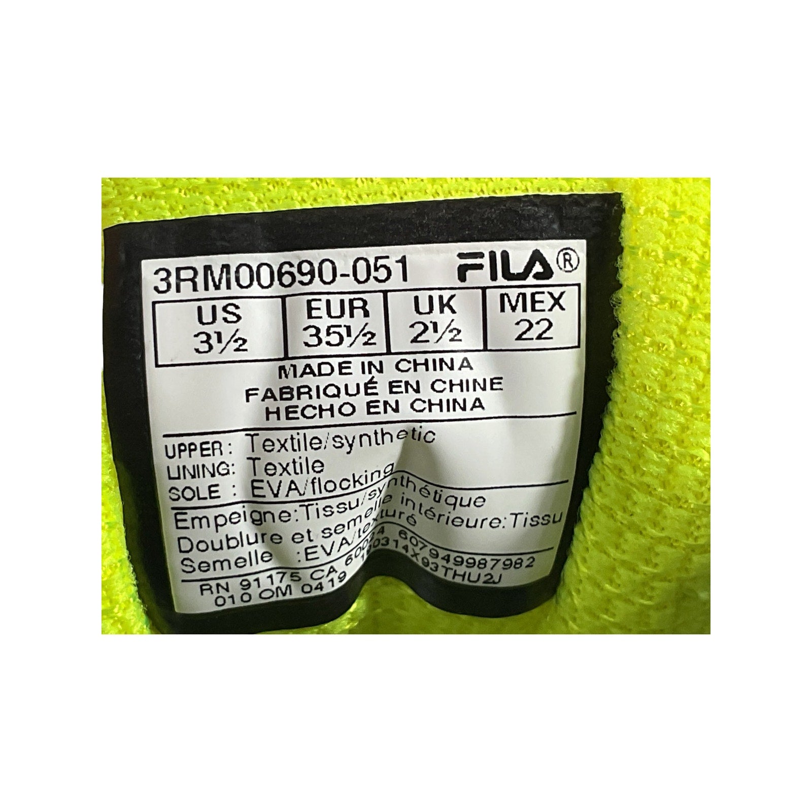 Tenis niño 3.5 (FILA)