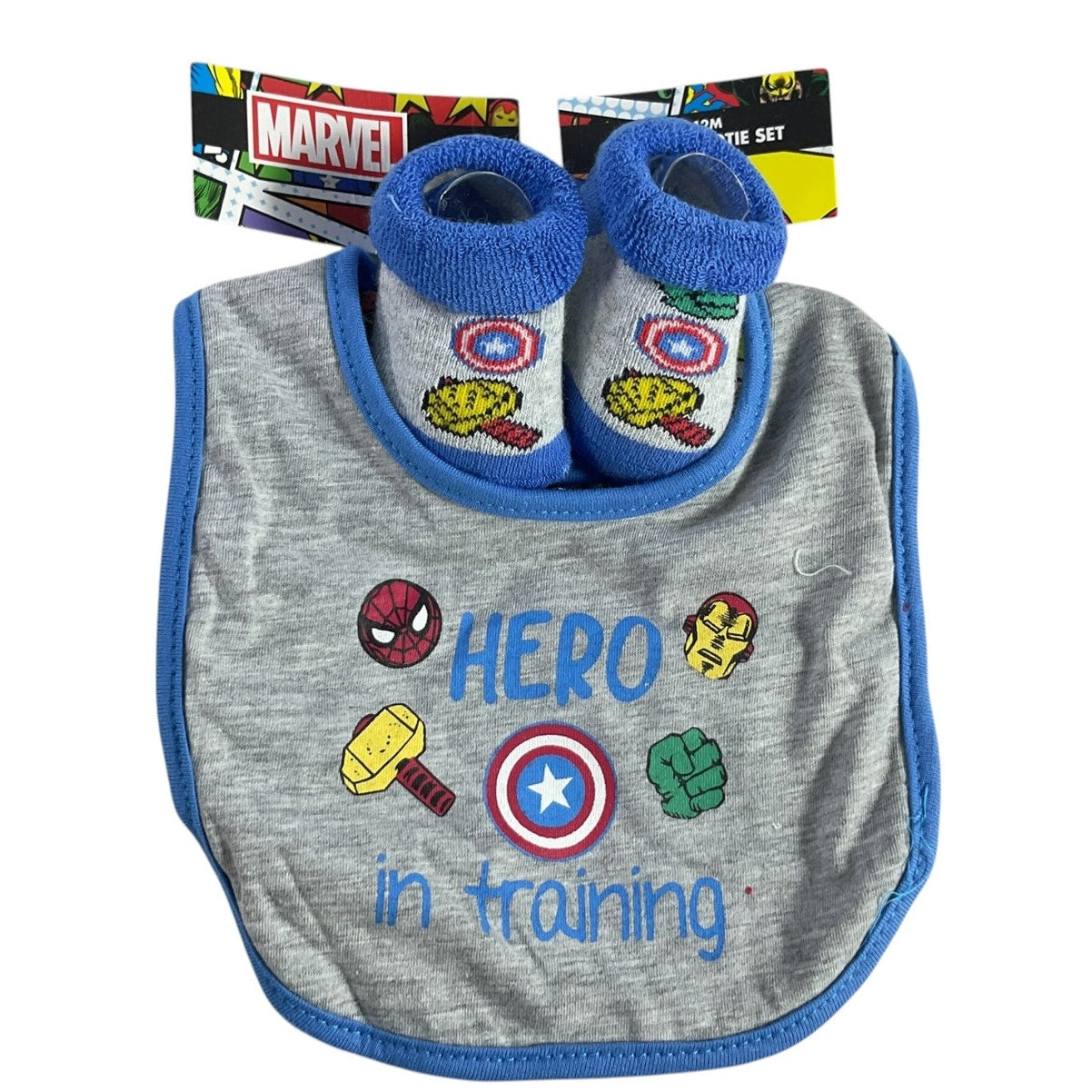 Set de babero y calcetines (MARVEL)