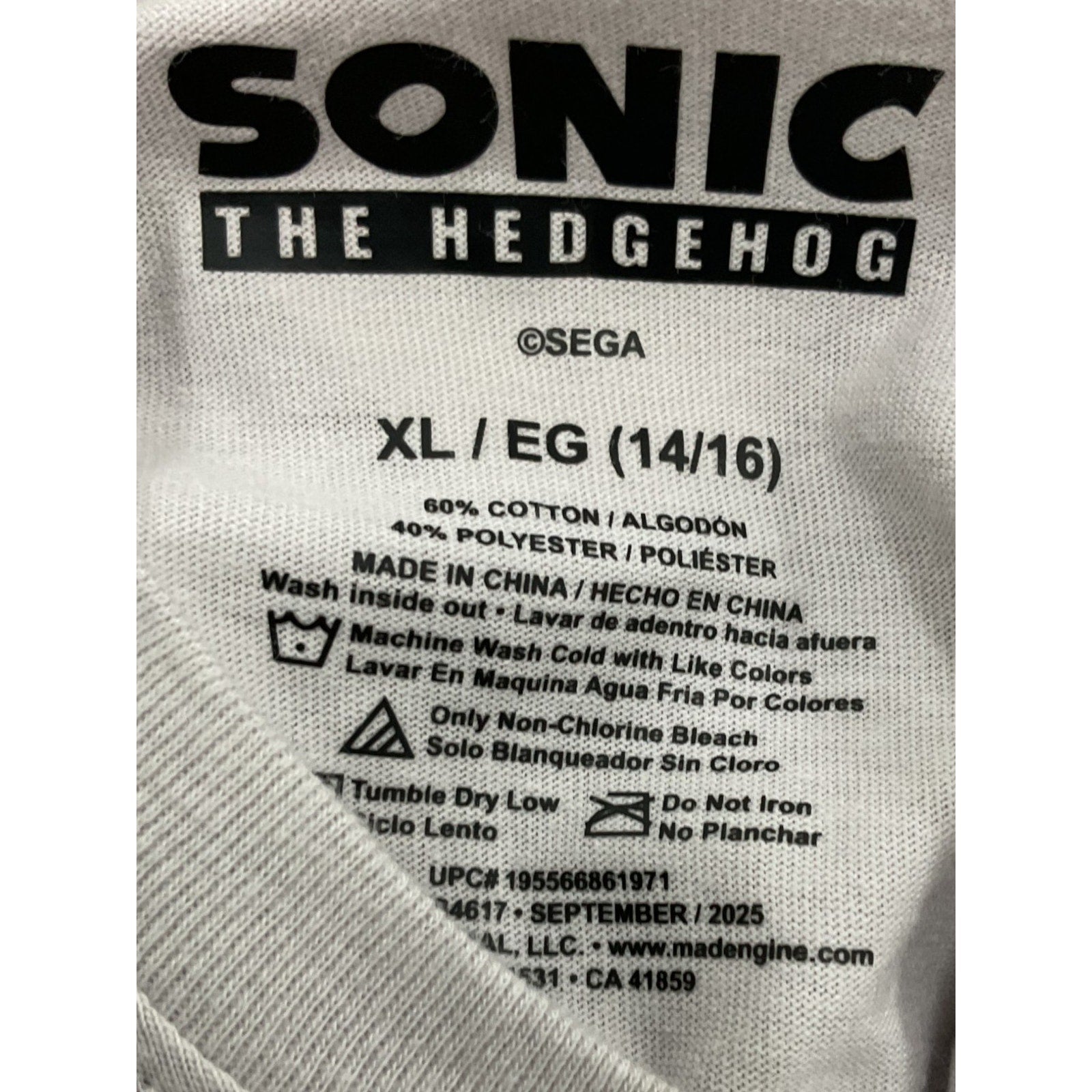 Camisa Niño XL (SEGA)