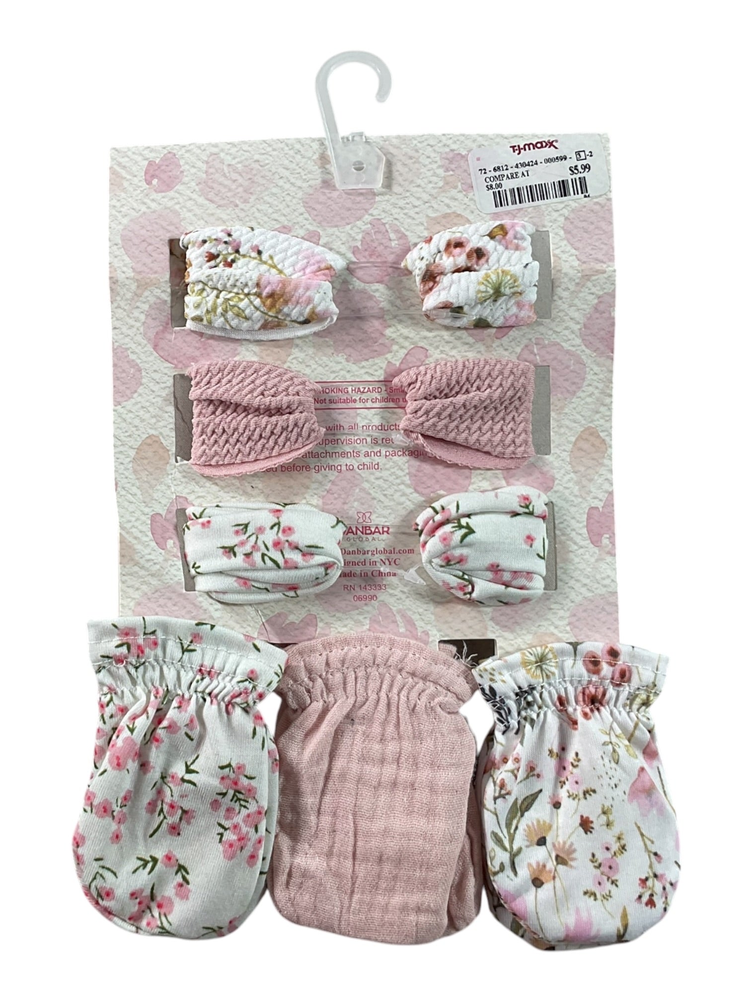 Set de diademas y guantes niña 0-3M (Danbar)