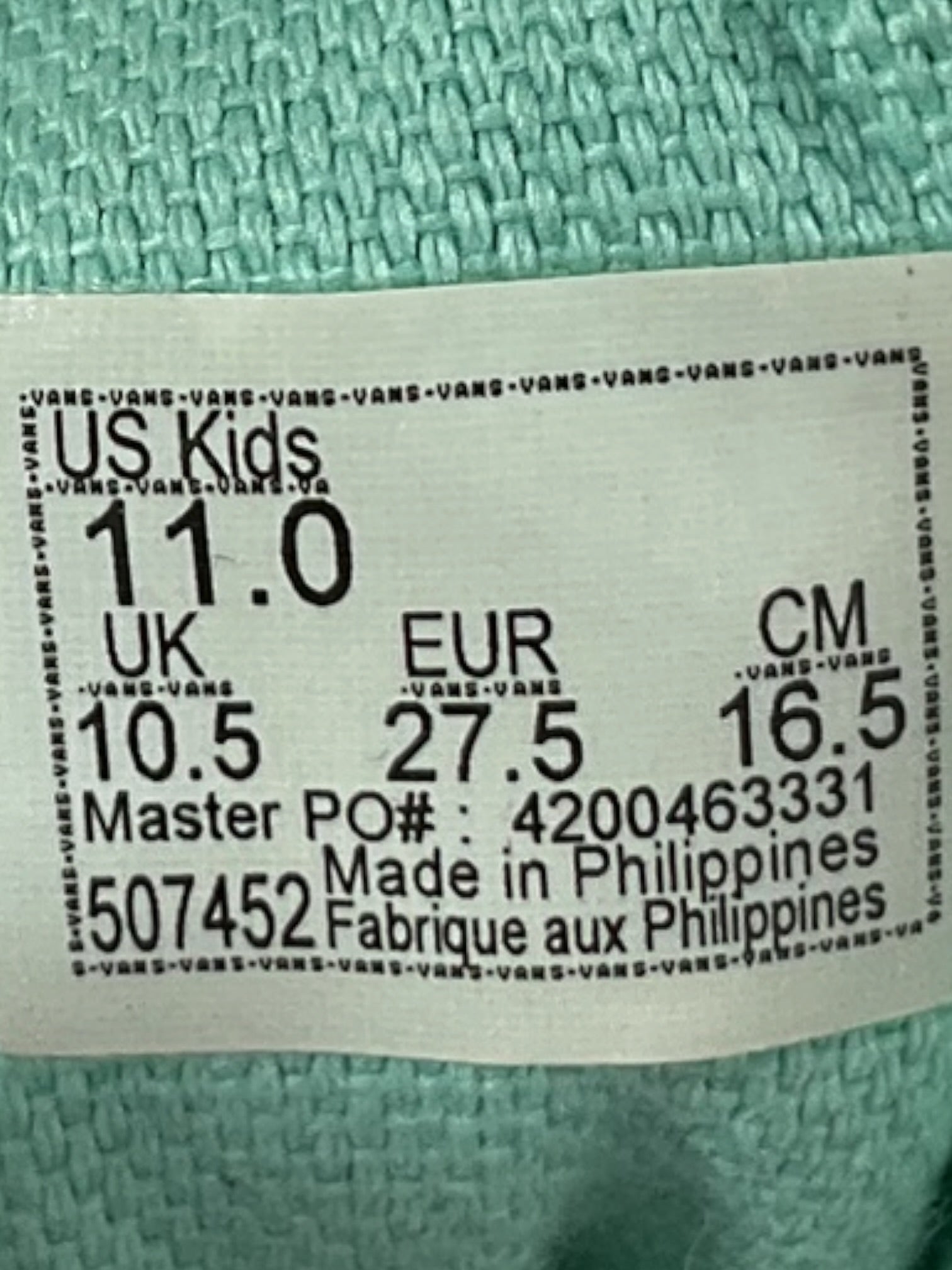 Tenis niño 11 (Vans)