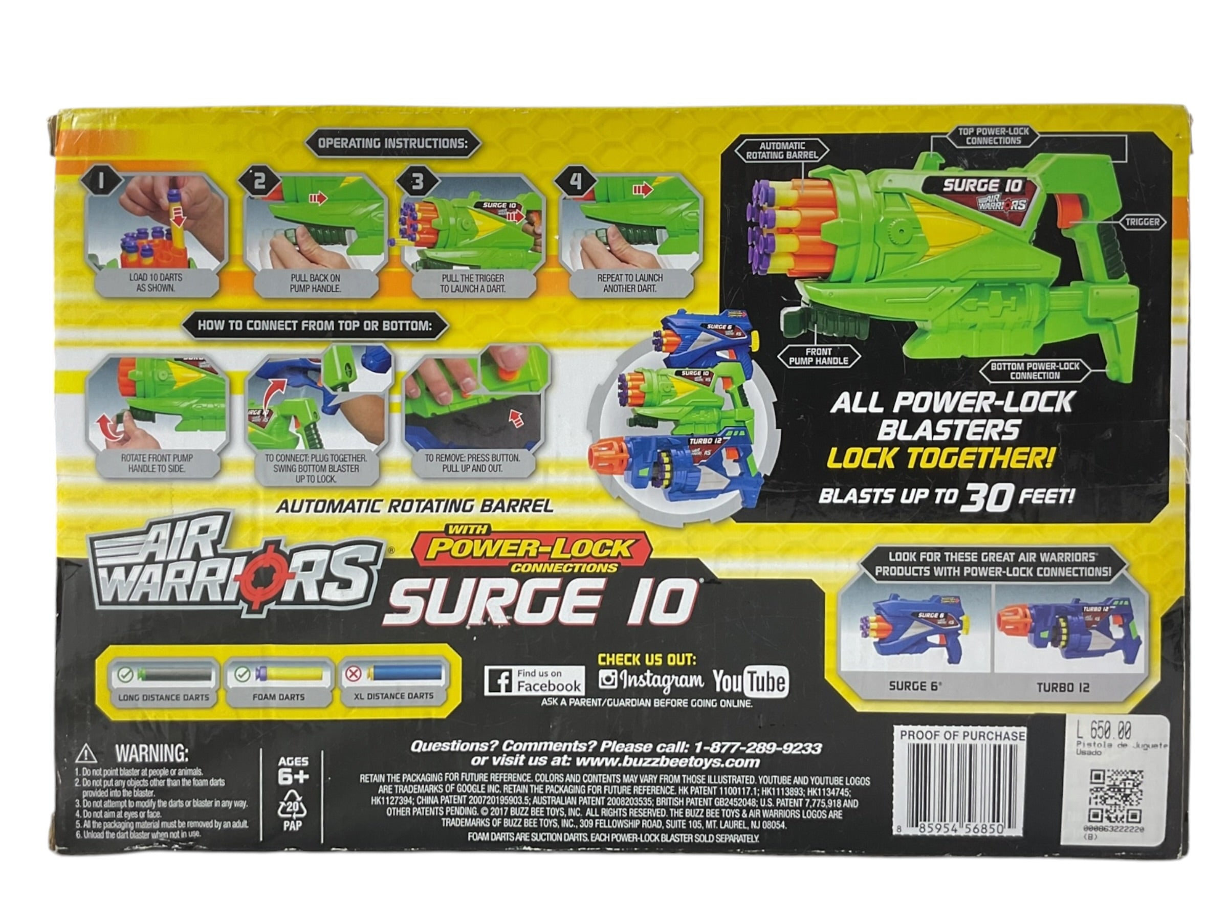 Pistola de dardos  (Buzz Bee Toys)