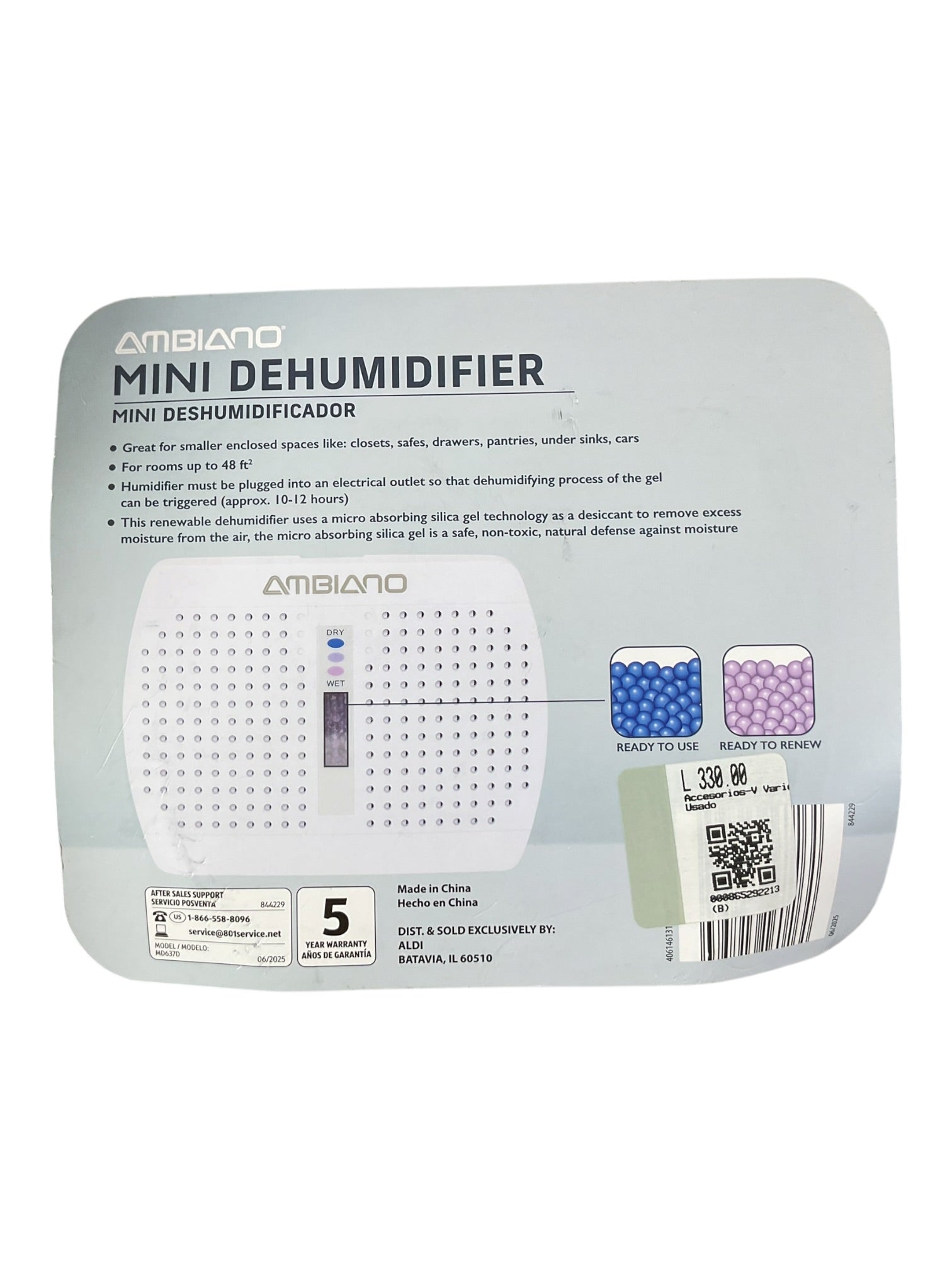 Mini Deshumidificador Renovable (Ambiano)