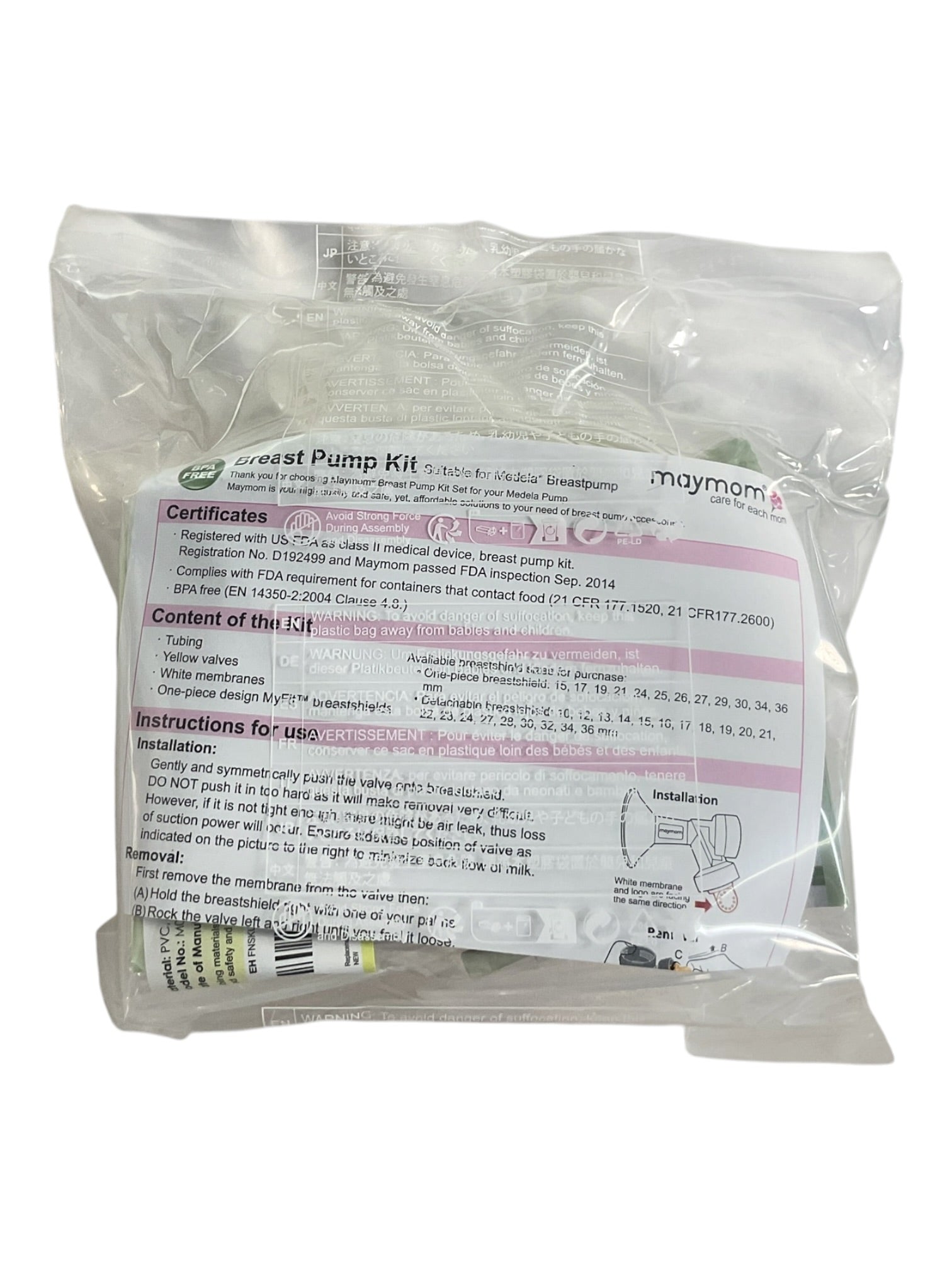 Kit de repuesto para extractor de leche (MAYMOM)