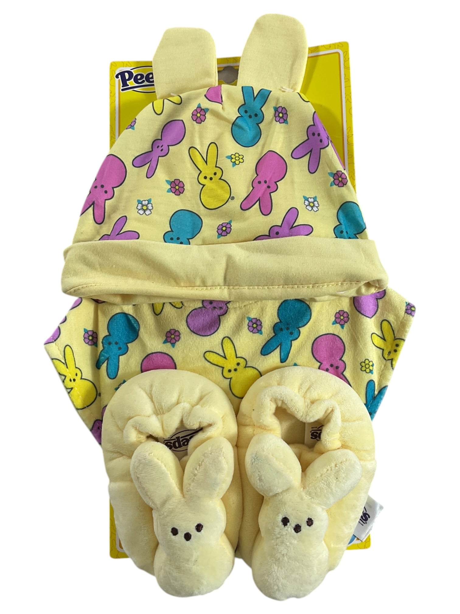 Set de babero, gorro y pantufla 6m (Peeps)