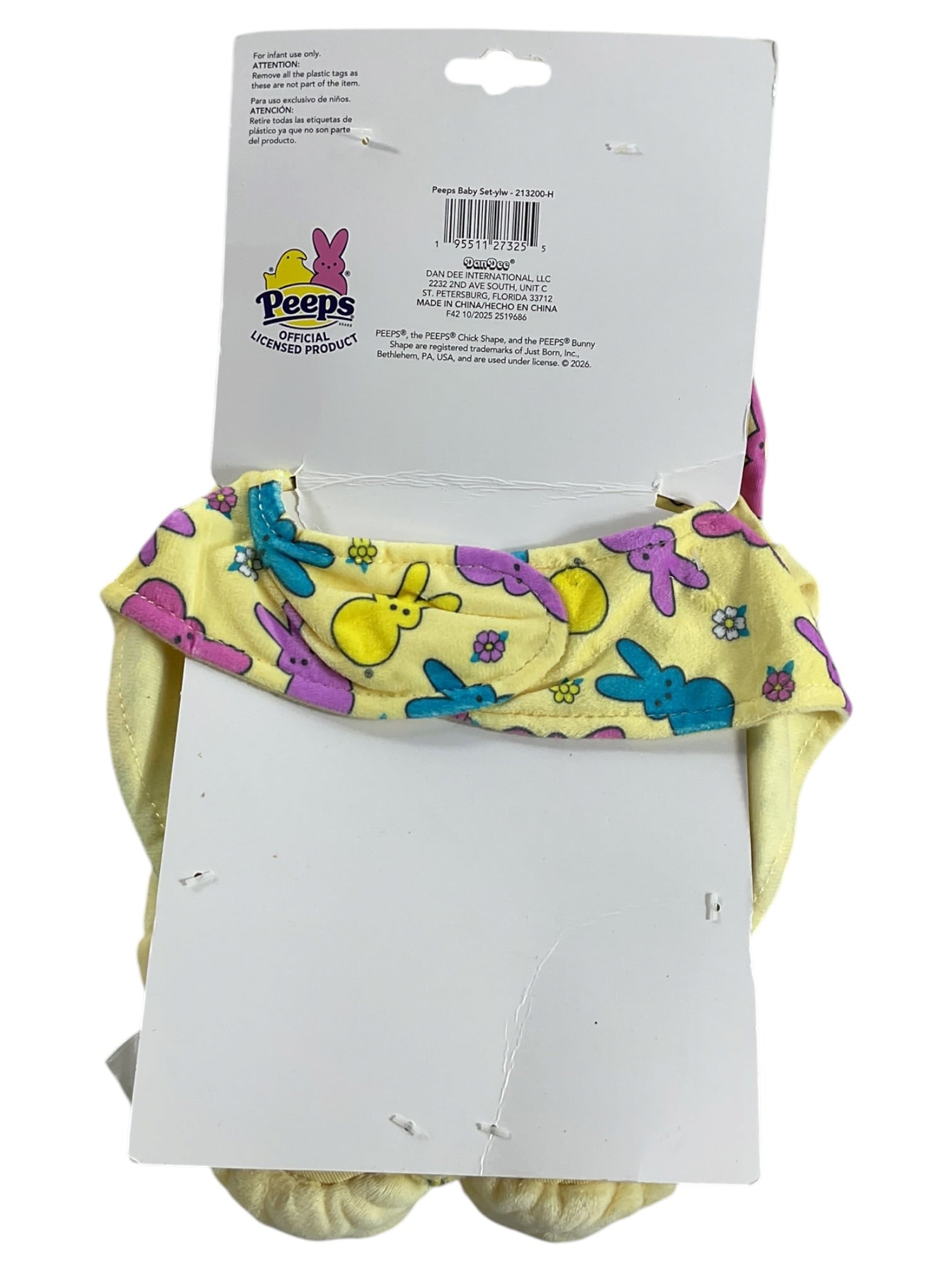 Set de babero, gorro y pantufla 6m (Peeps)
