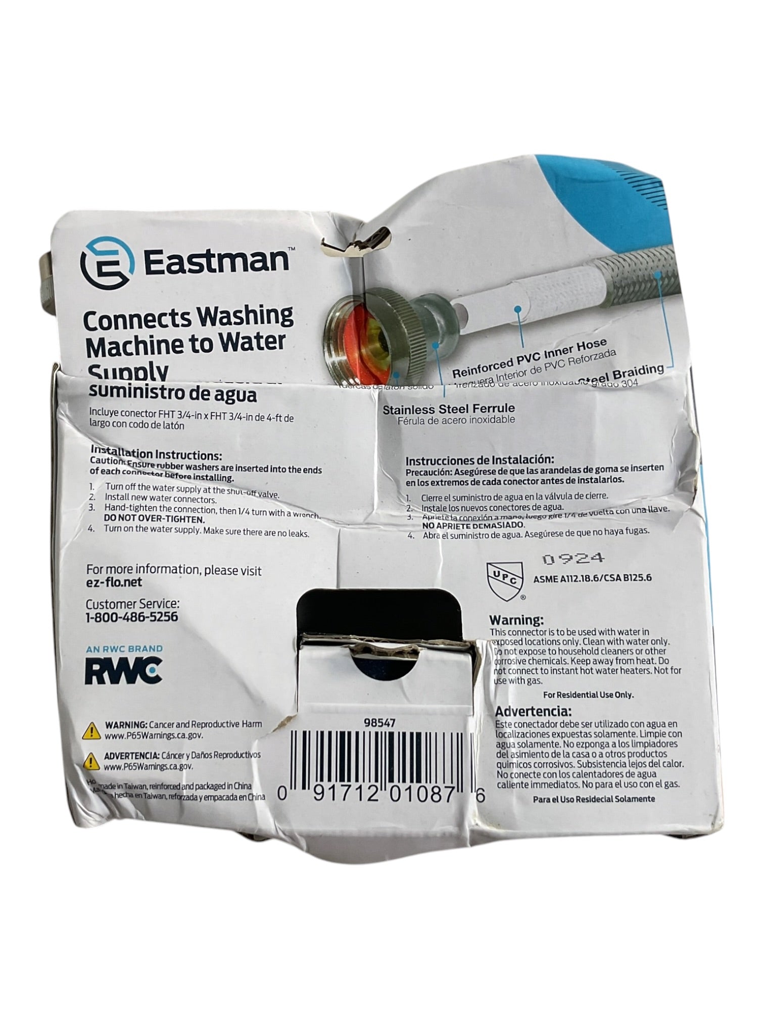 Conector flexible para Lavadora (EASTMAN)