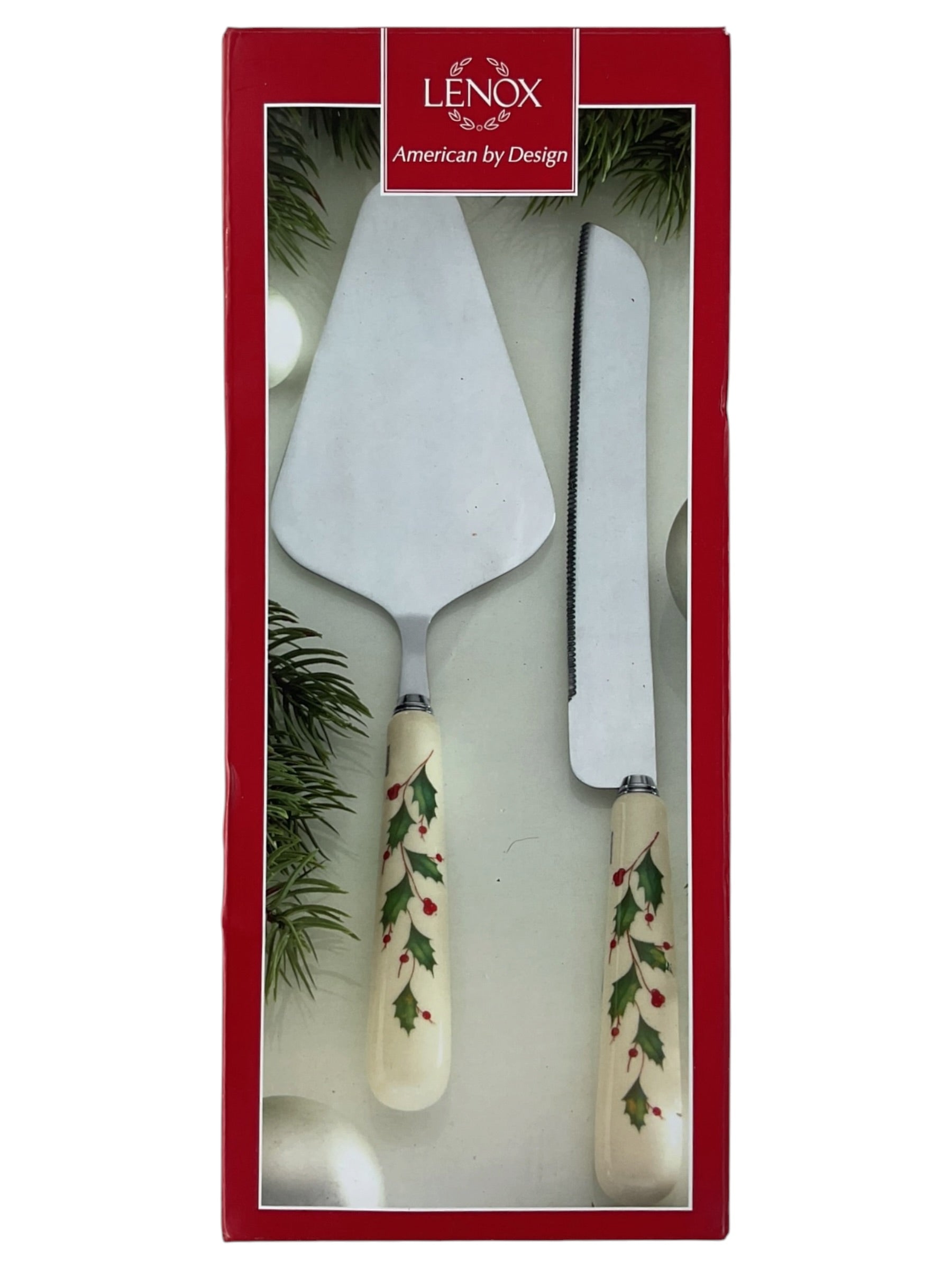 Set espátula y cuchillo Lenox Holly en caja