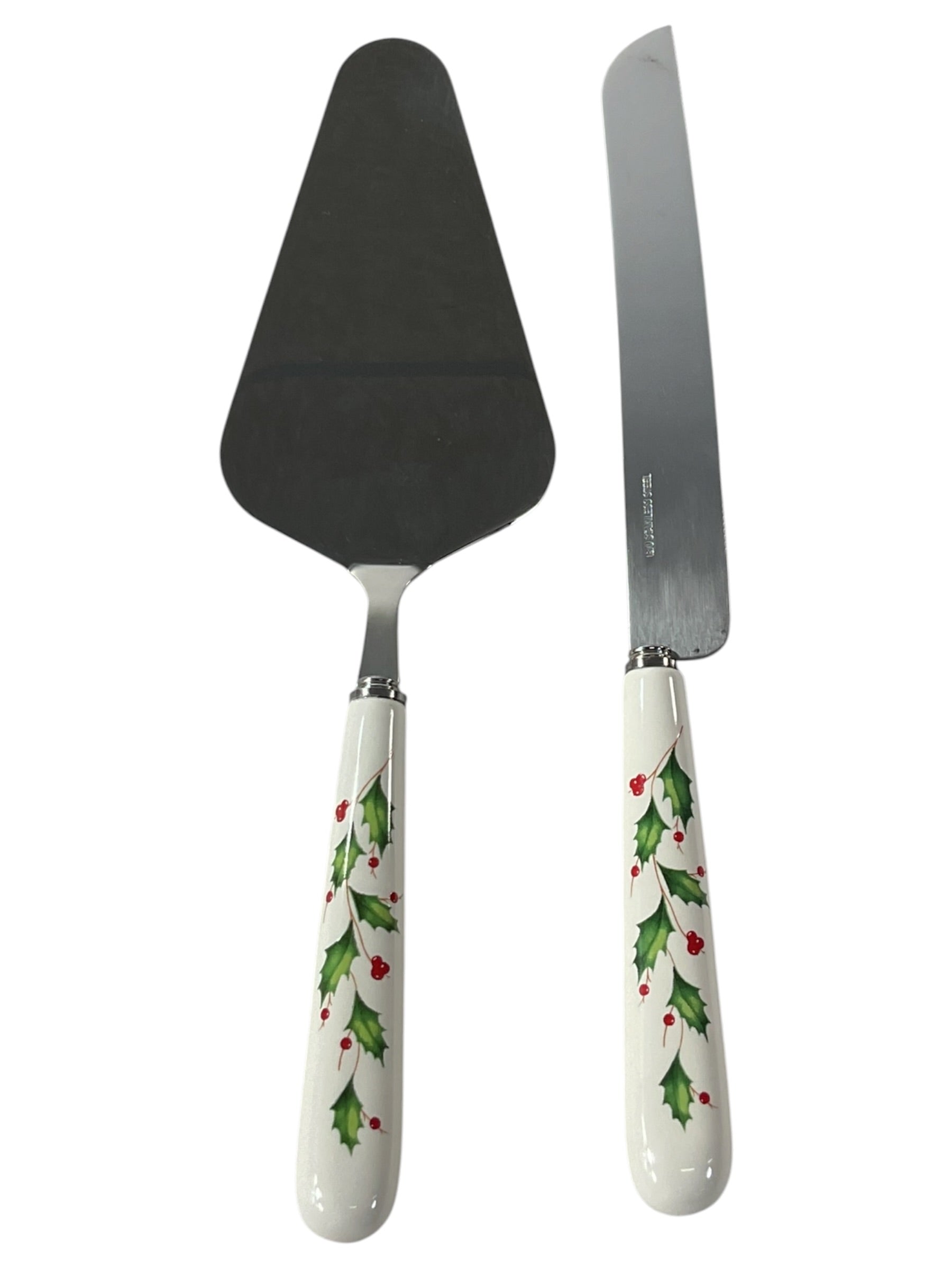 Set espátula y cuchillo Lenox Holly vista frontal