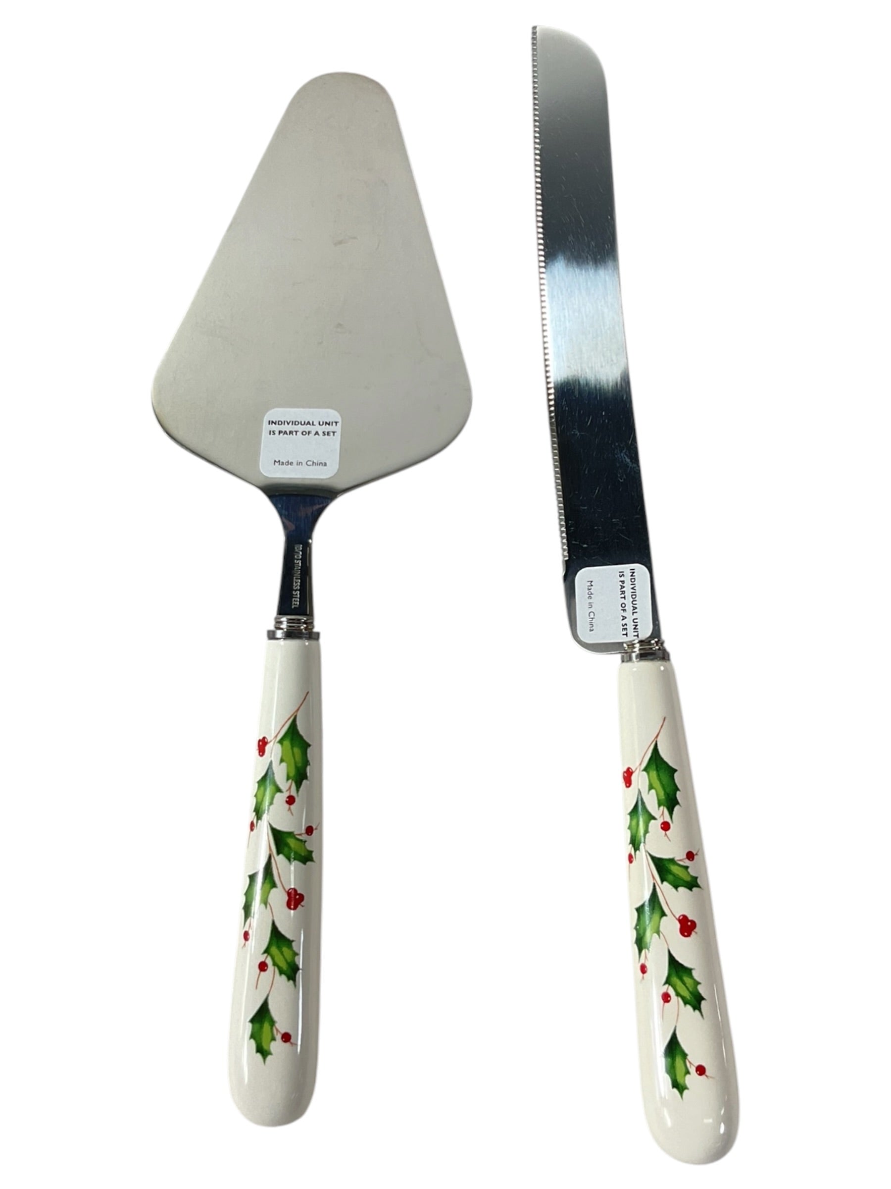 Set espátula y cuchillo Lenox Holly vista posterior