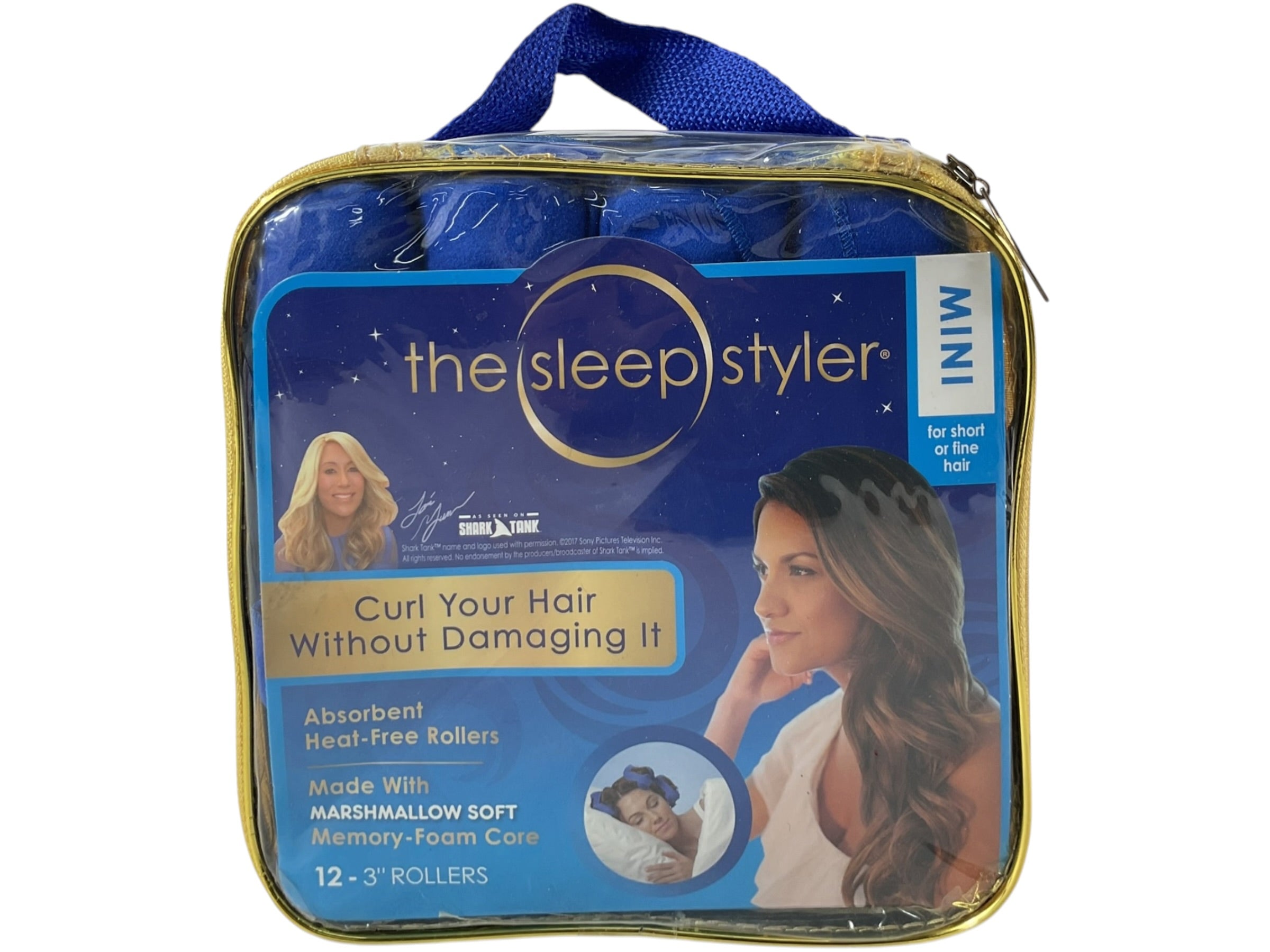 Vista posterior de los rizadores azules The Sleep Styler