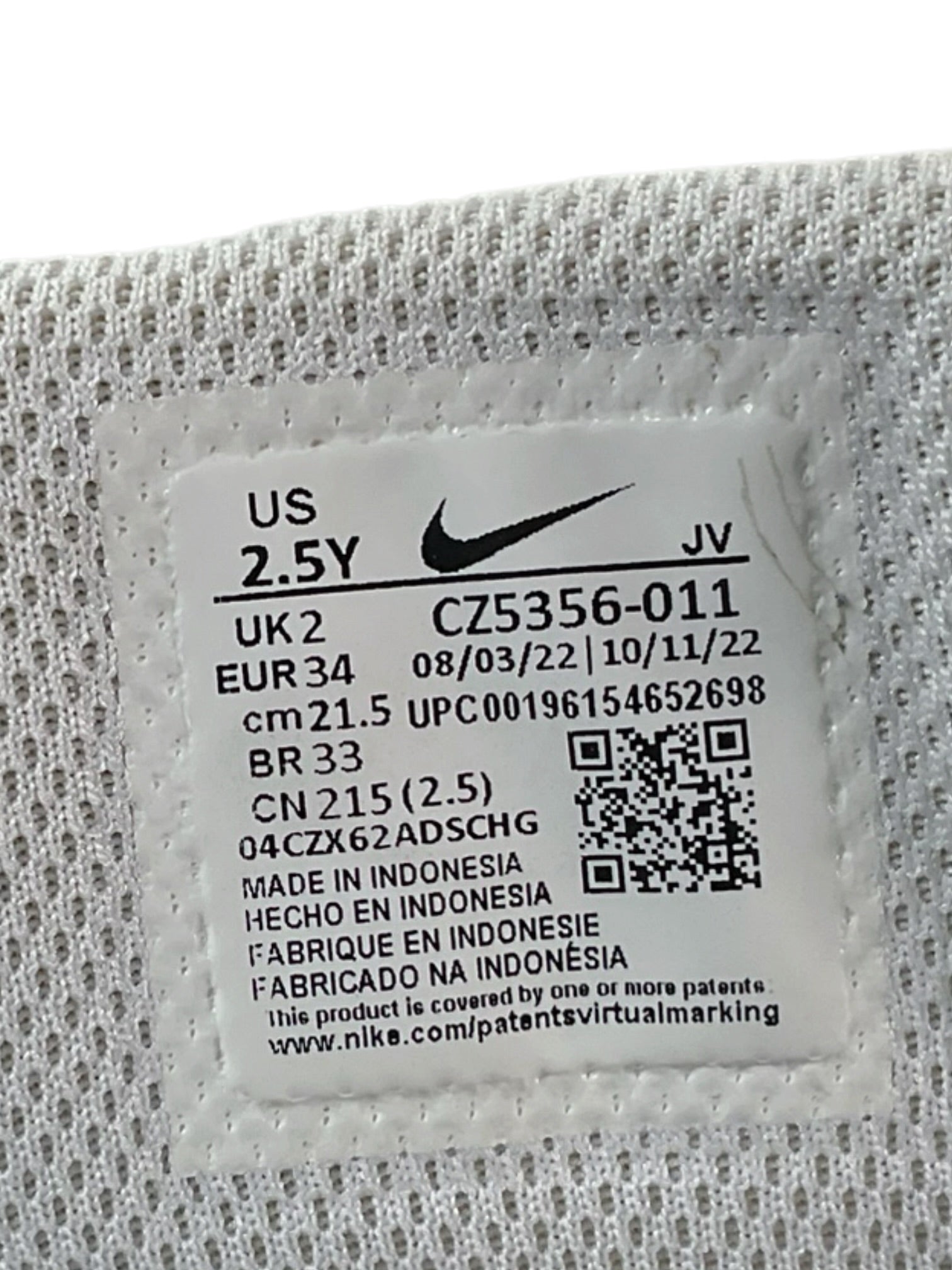 Tenis niño 2.5Y (Nike)