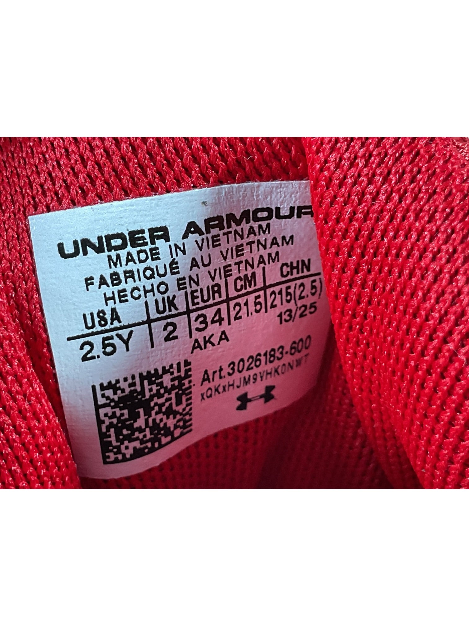 Tenis niño 2.5 (Under Armour)