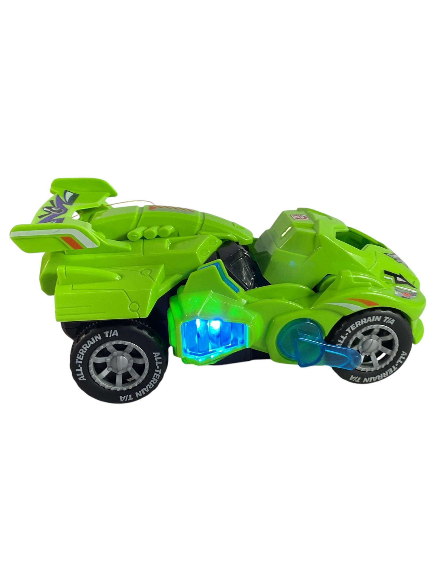 carro de juguete transformable en dinosaurio