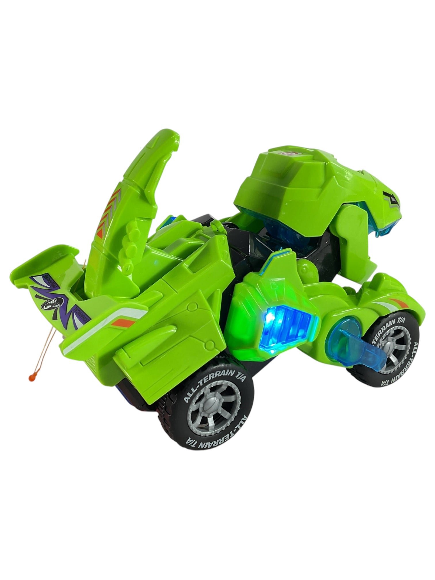 carro de juguete transformable en dinosaurio