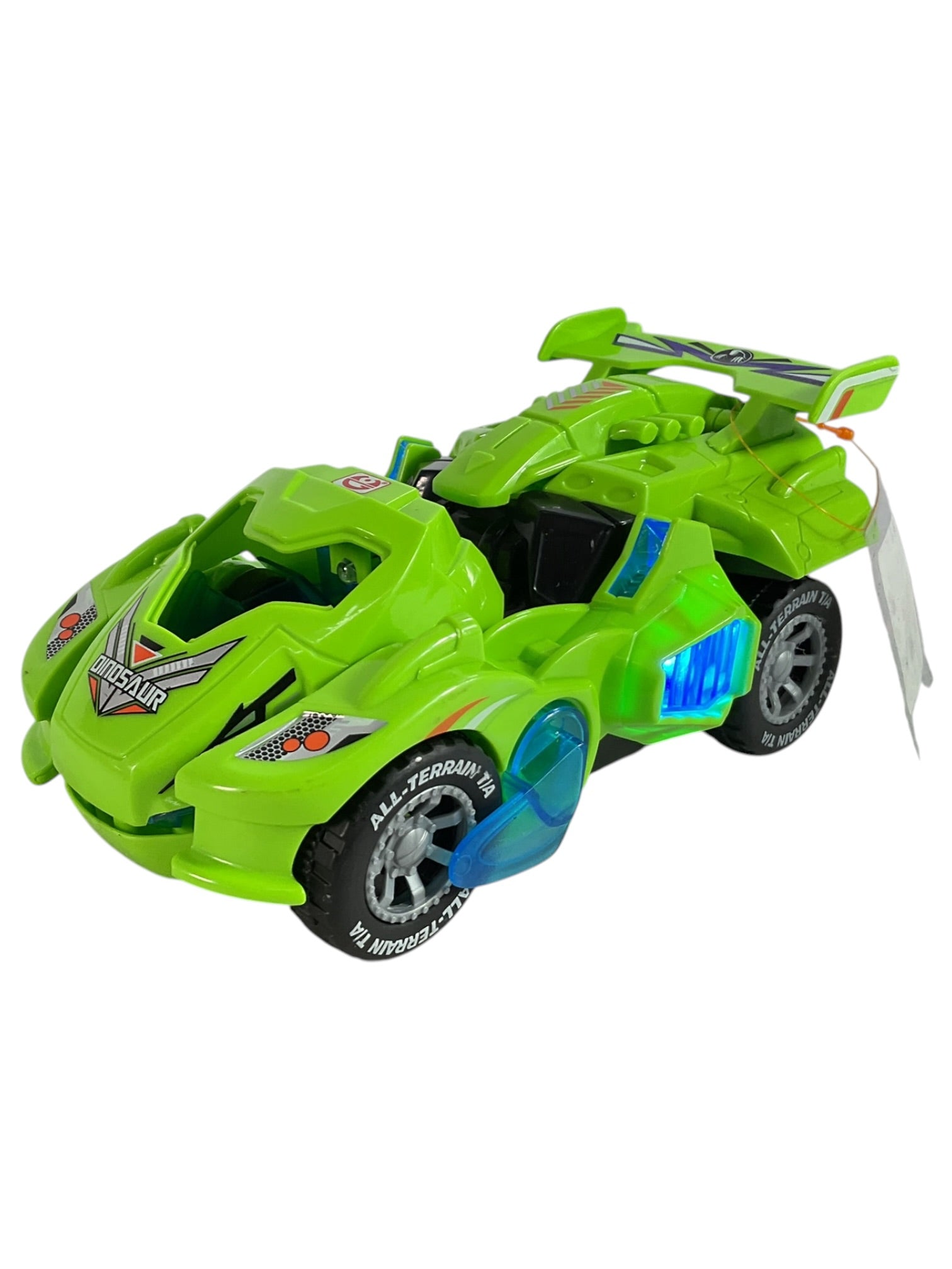 carro de juguete transformable en dinosaurio