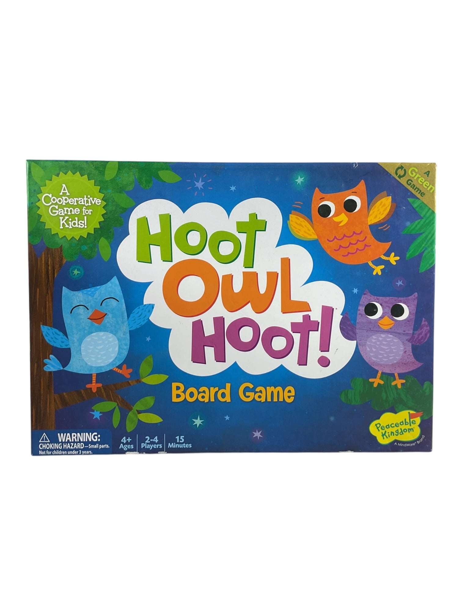 Empaque del juego de mesa Hoot Owl Hoot