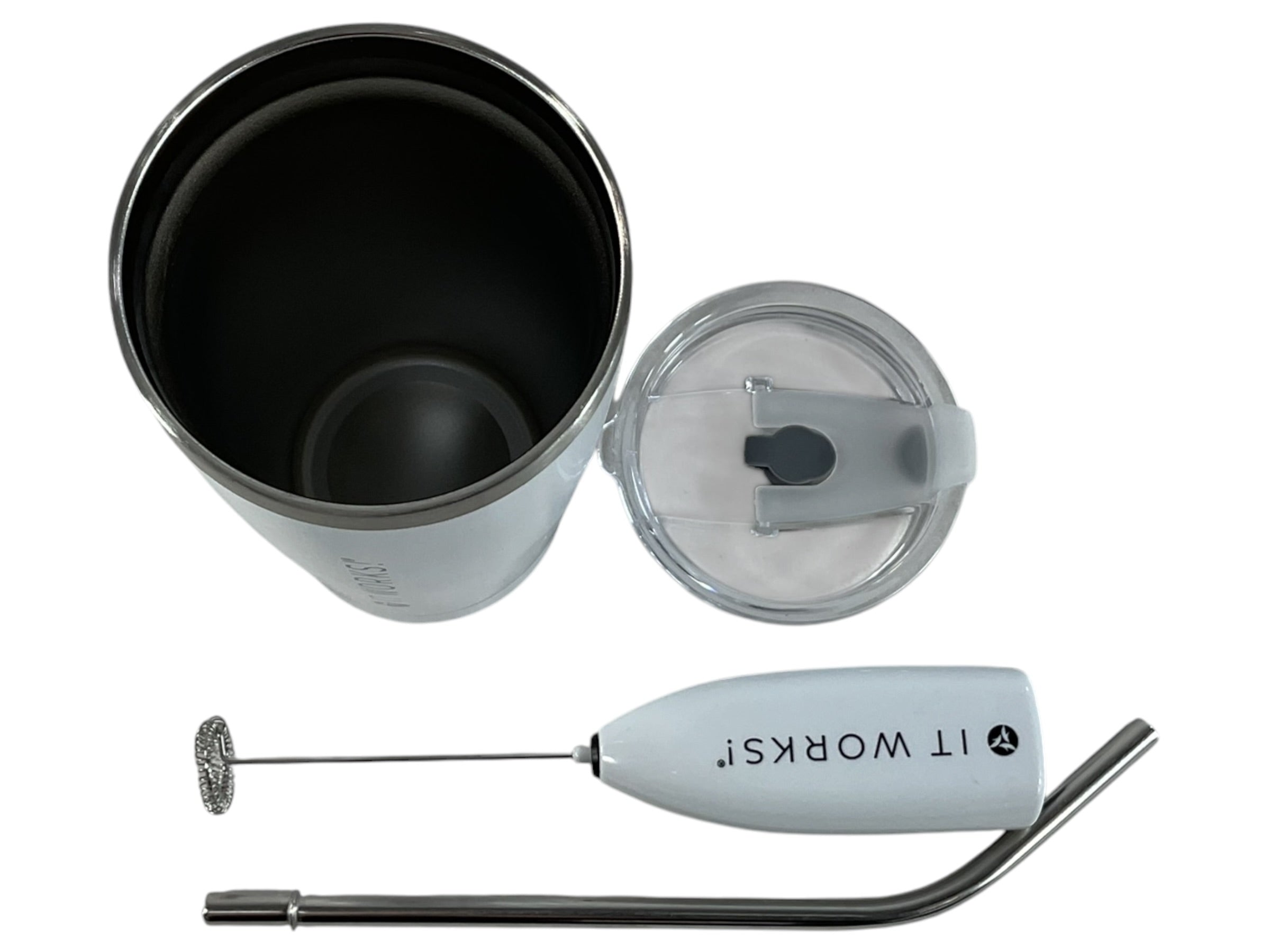 Kit It Works! - Tumbler abierto con tapa y espumador
