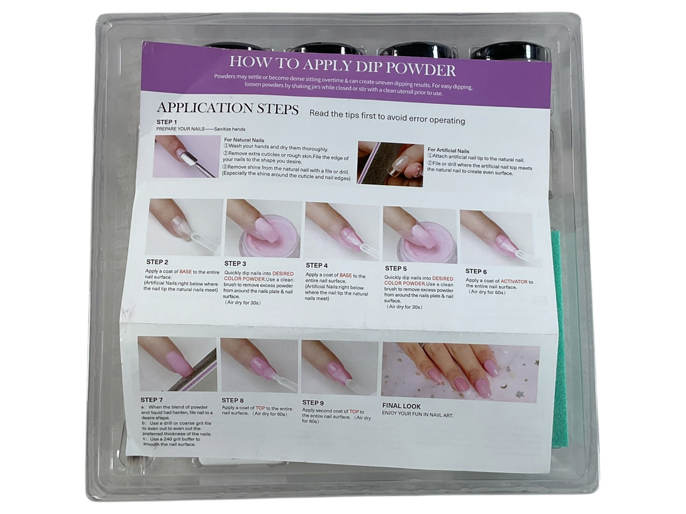 Kit Polvo Dip AzureBeauty - Instructivo paso a paso