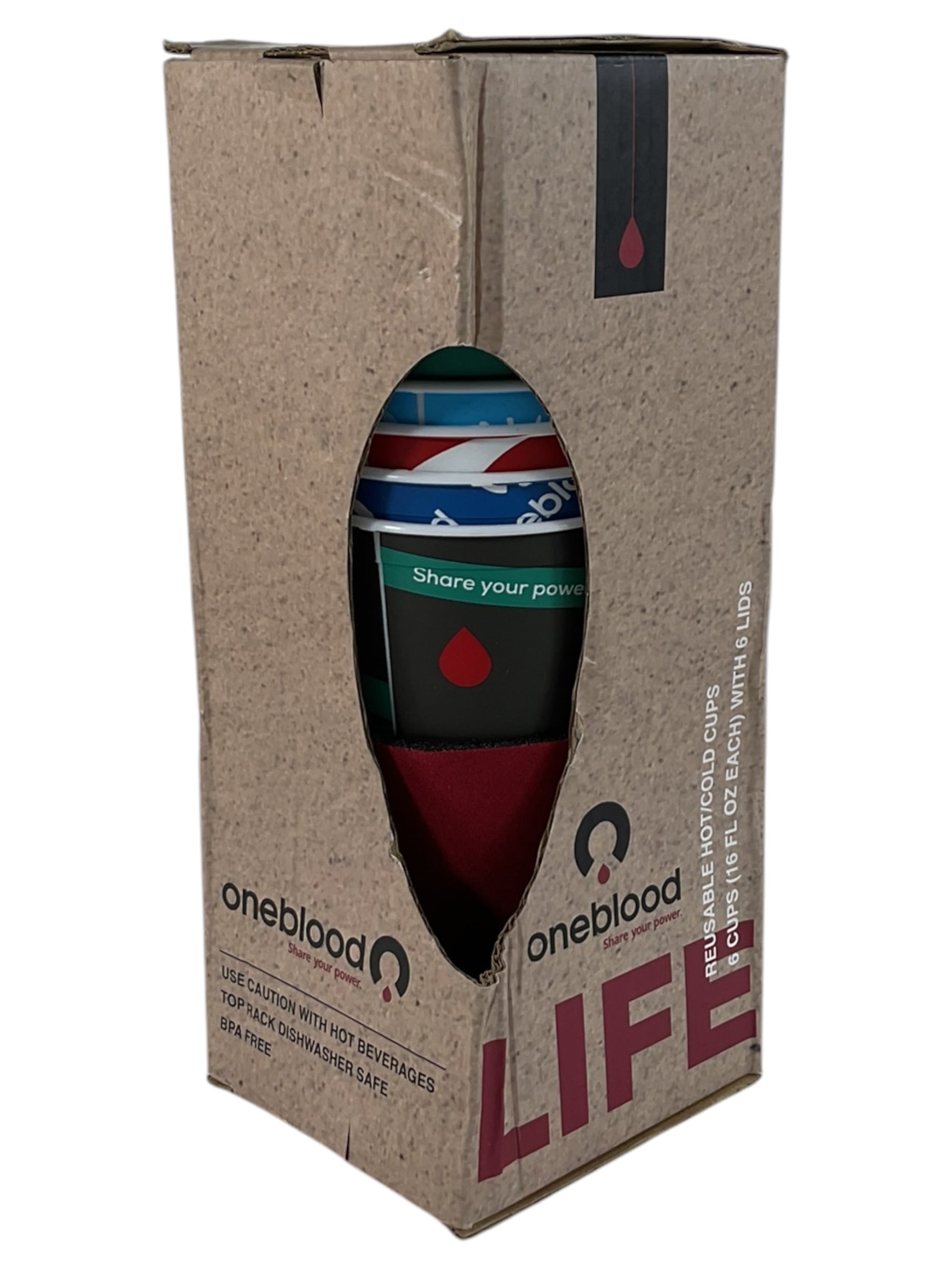 Set de Vasos Reutilizables OneBlood - Caja cerrada