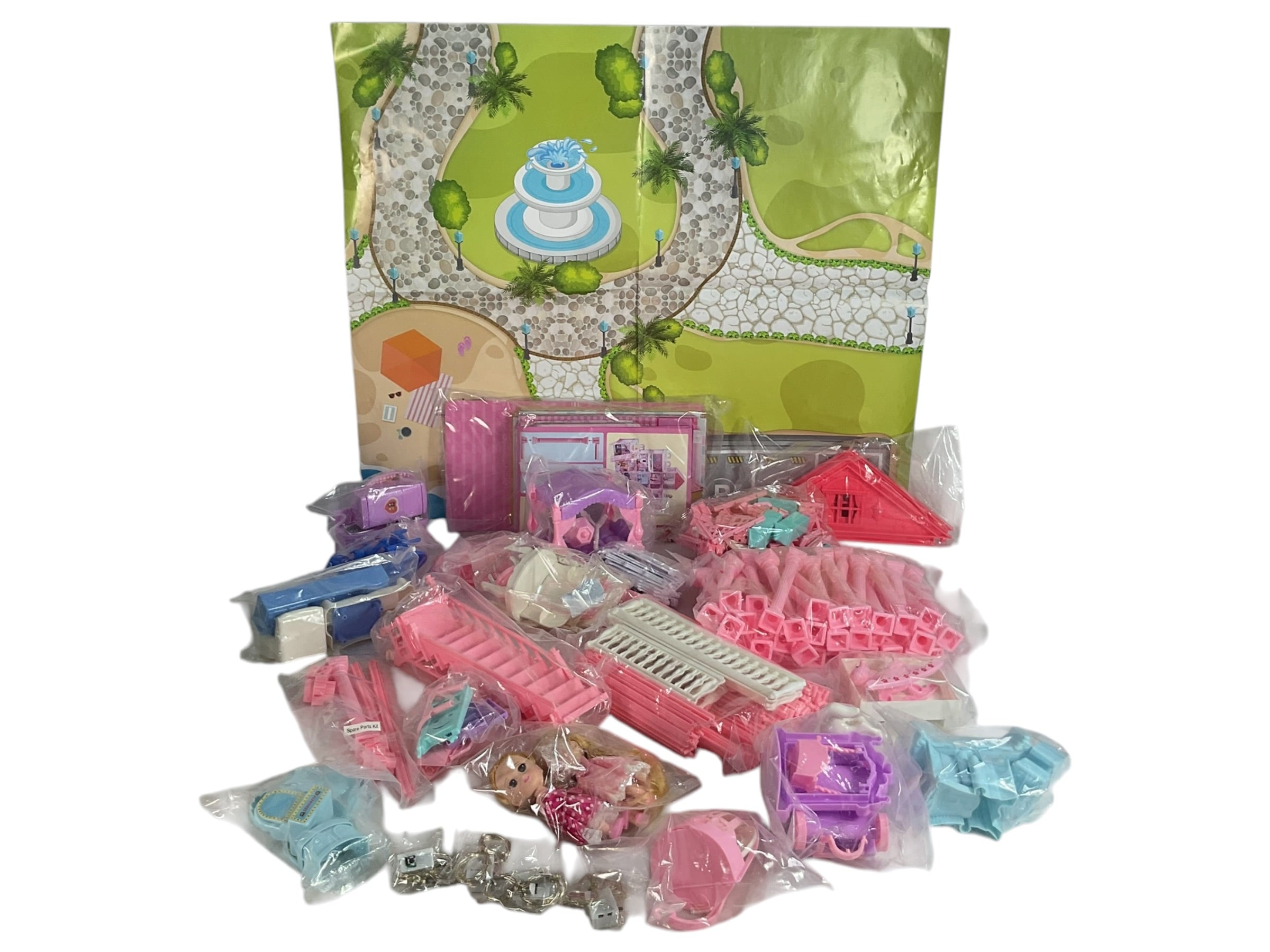 Piezas y accesorios completos del set de casa de muñecas