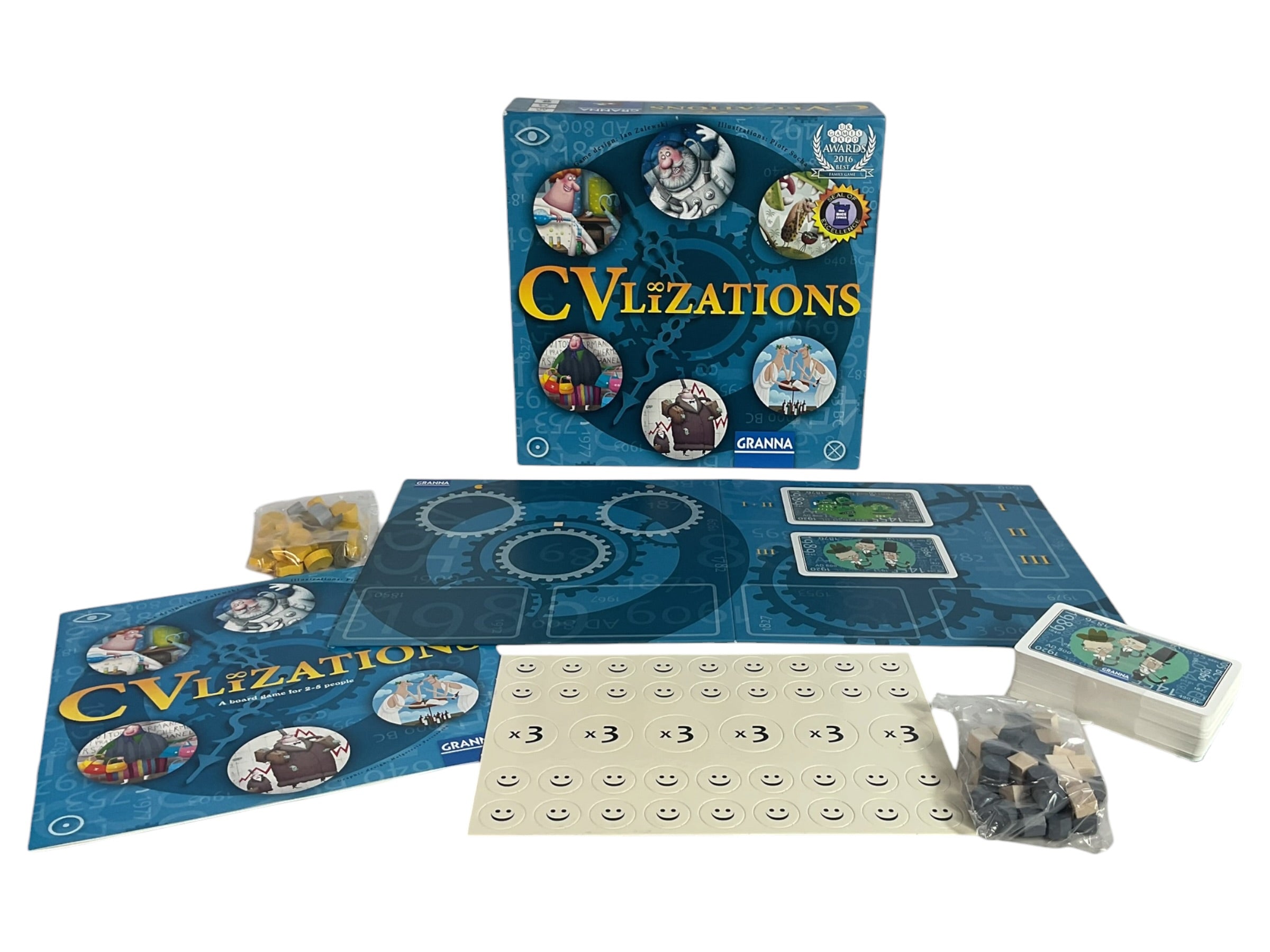 CVlizations juego de mesa - contenido y caja