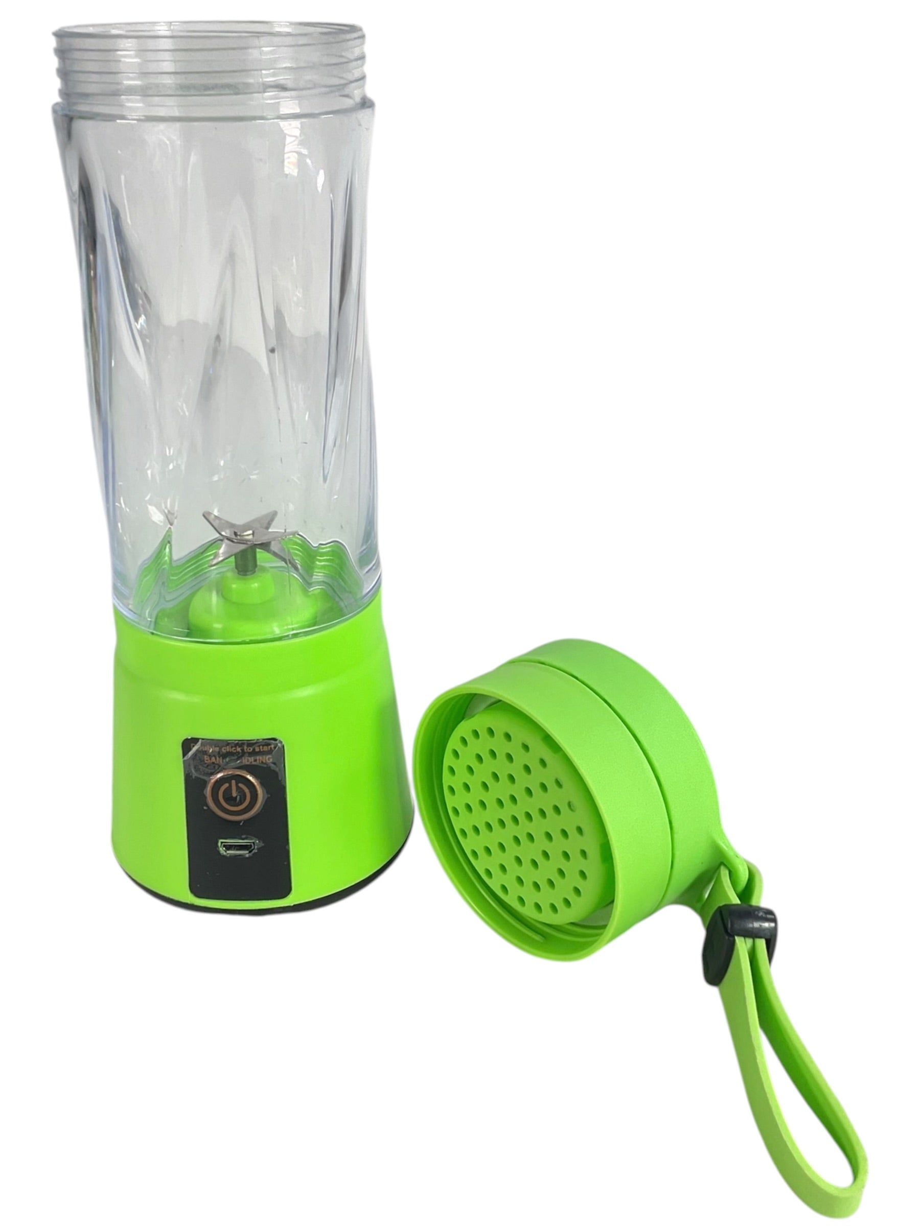 Mini licuadora portátil USB - Vista lateral con tapa removida
