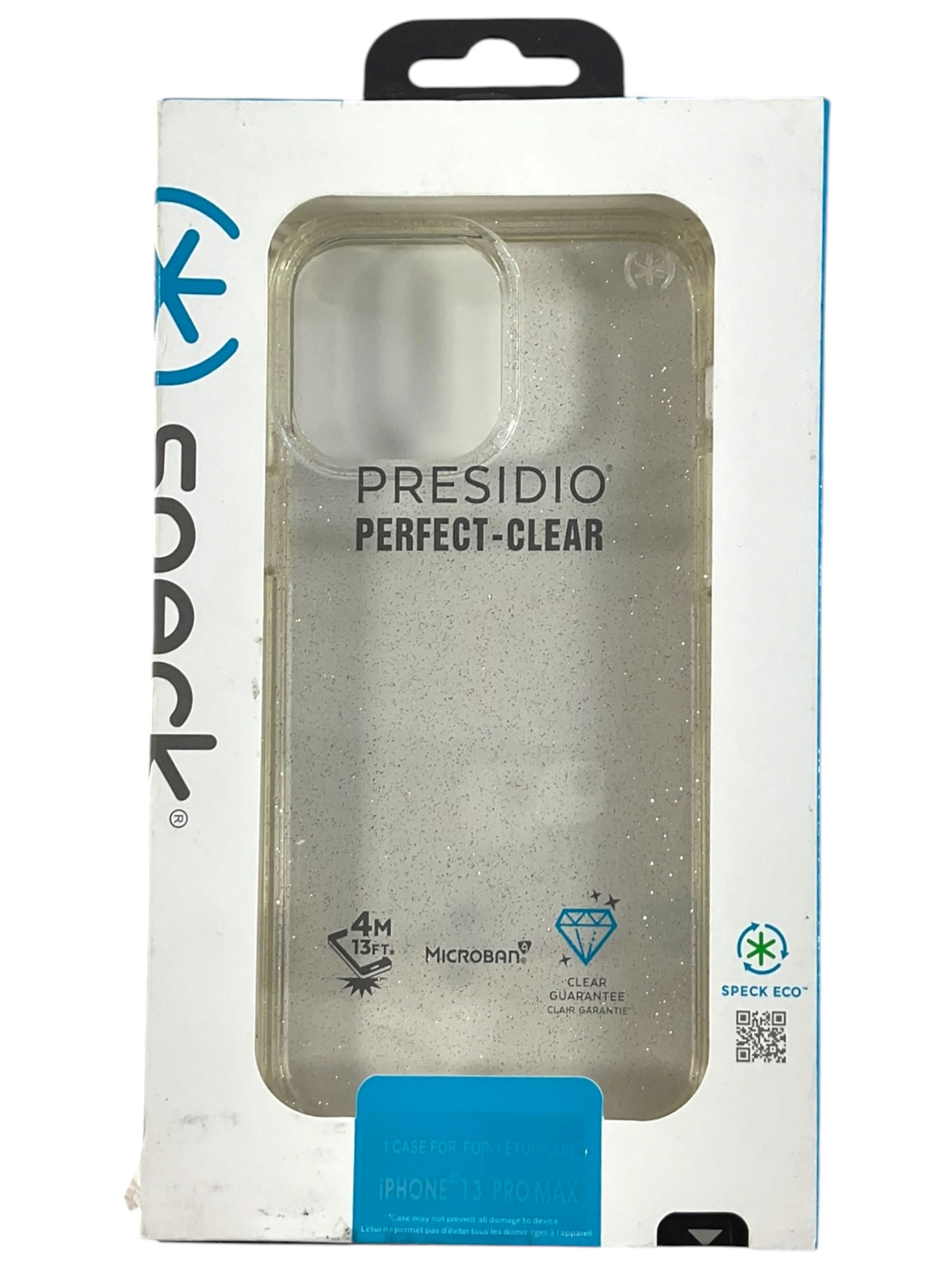 Case para iPhone SPECK Presidio Perfect-Clear - Vista trasera con glitter