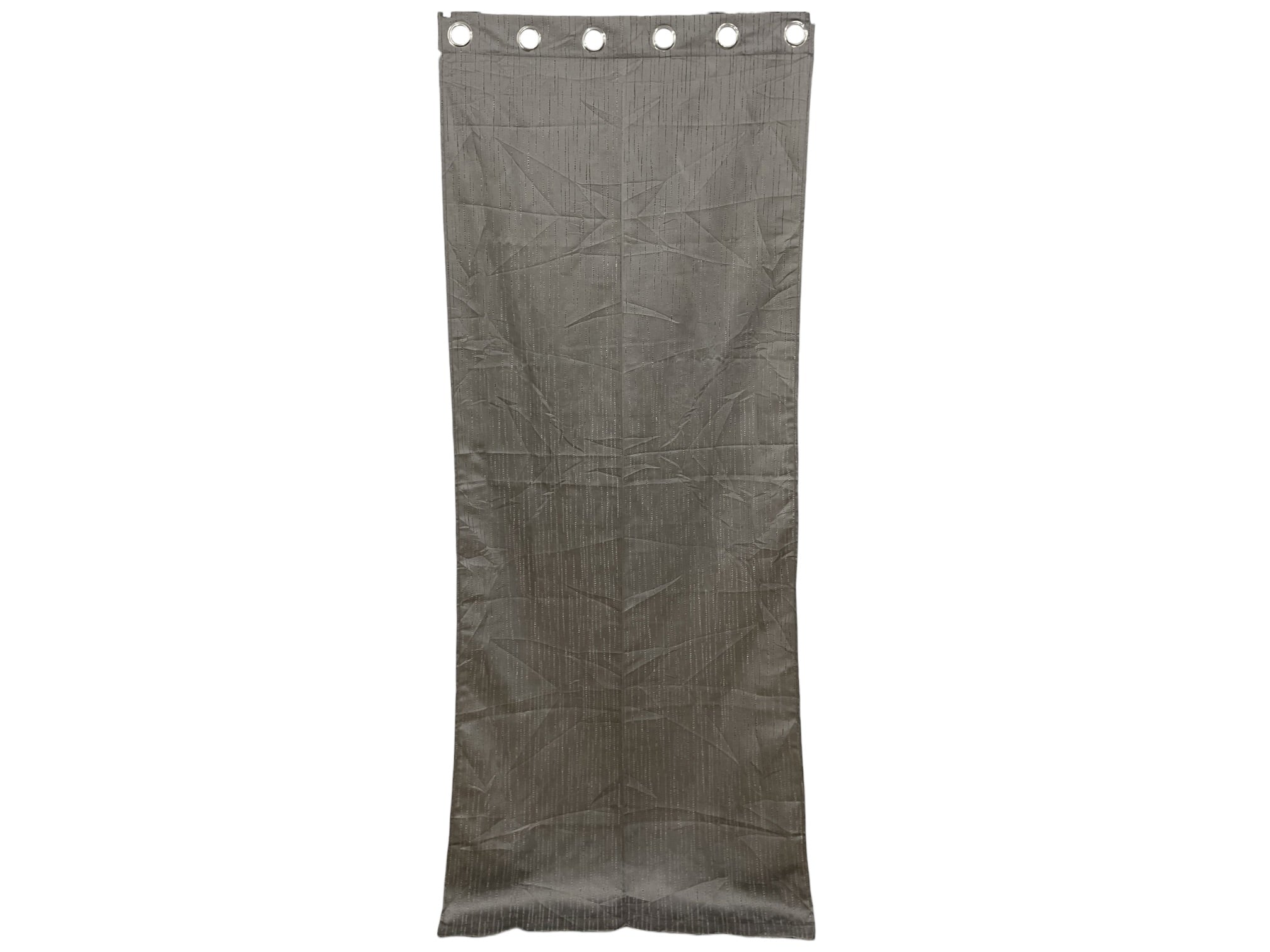 Cortina panel gris con argollas - vista frontal angosta
