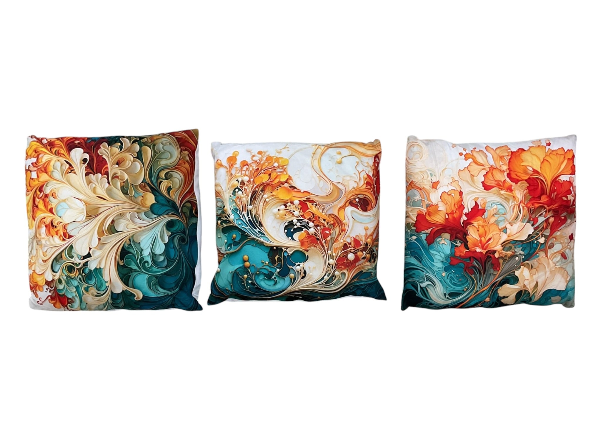 Set de 3 almohadas decorativas con relleno blanco - vista frontal