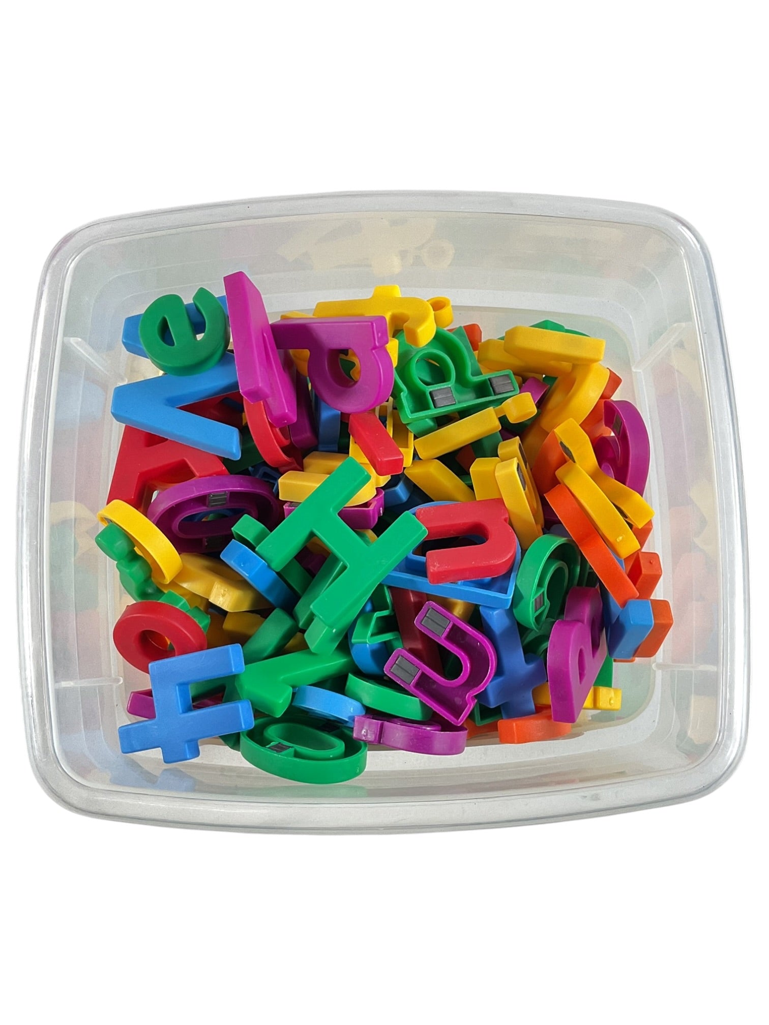 Letras y números magnéticos multicolores (214 piezas)