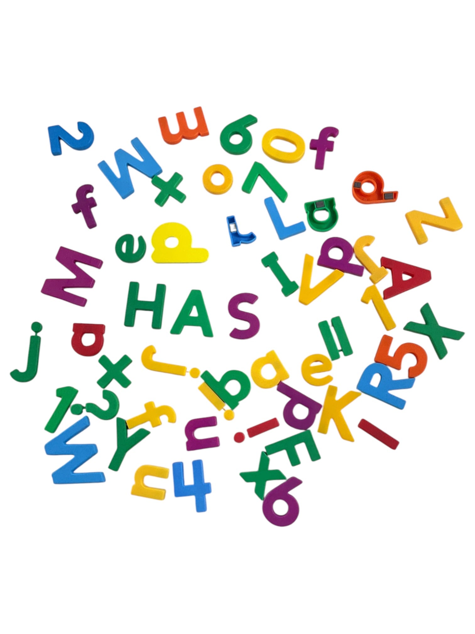 Letras y números magnéticos multicolores (214 piezas)