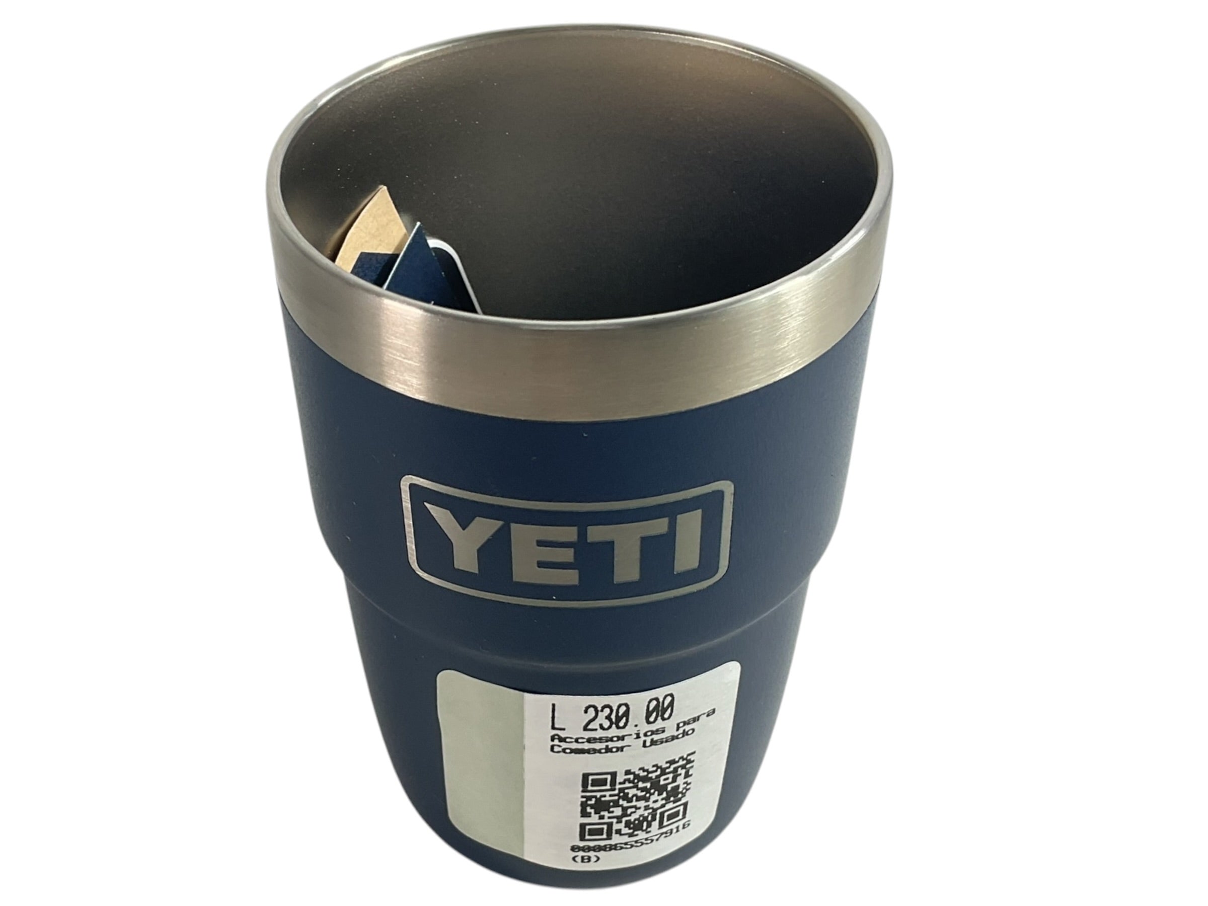 Vaso YETI Rambler azul navy vista superior sin tapa