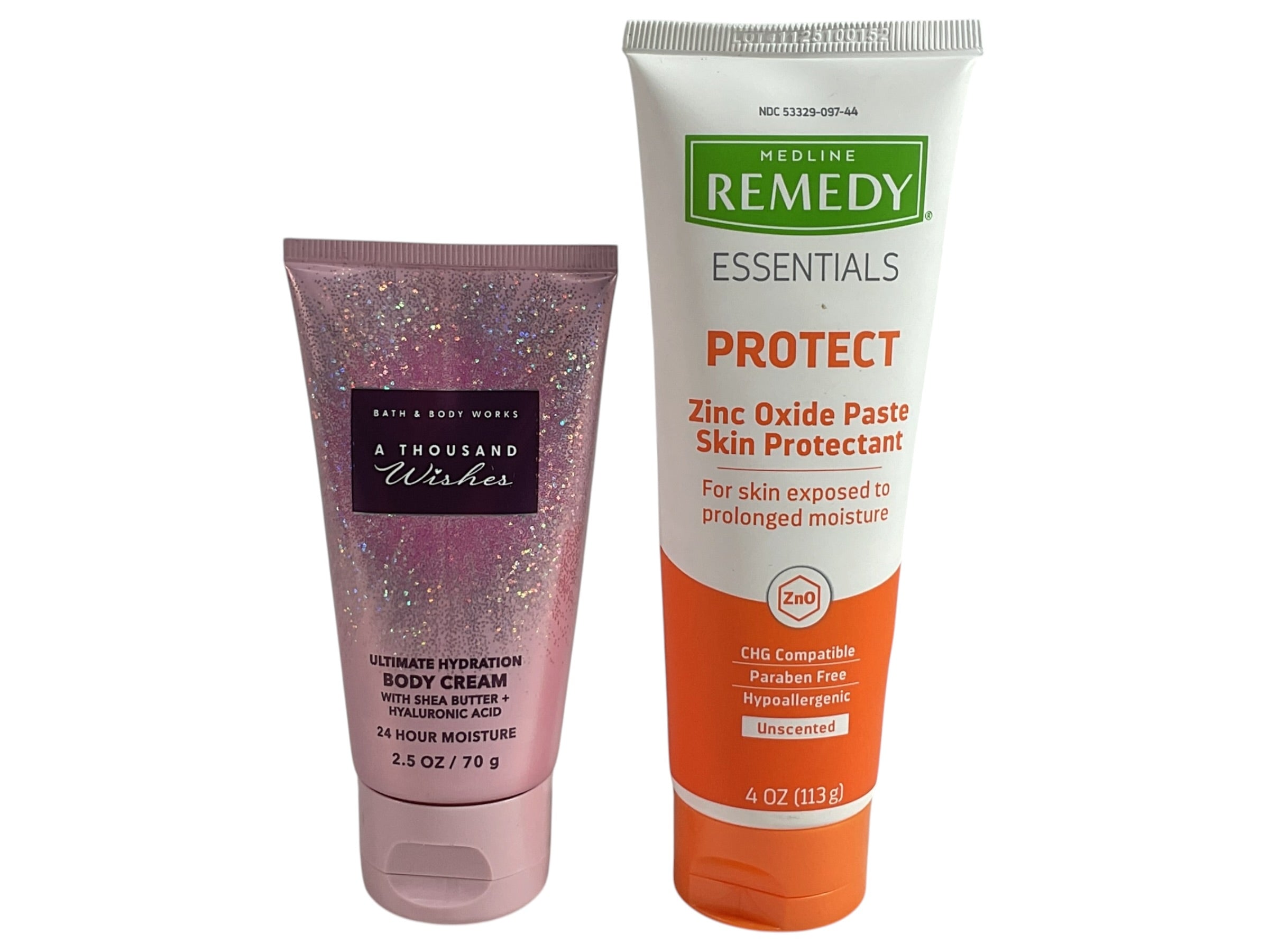 Set cremas Bath & Body Works A Thousand Wishes y Medline Remedy Protect