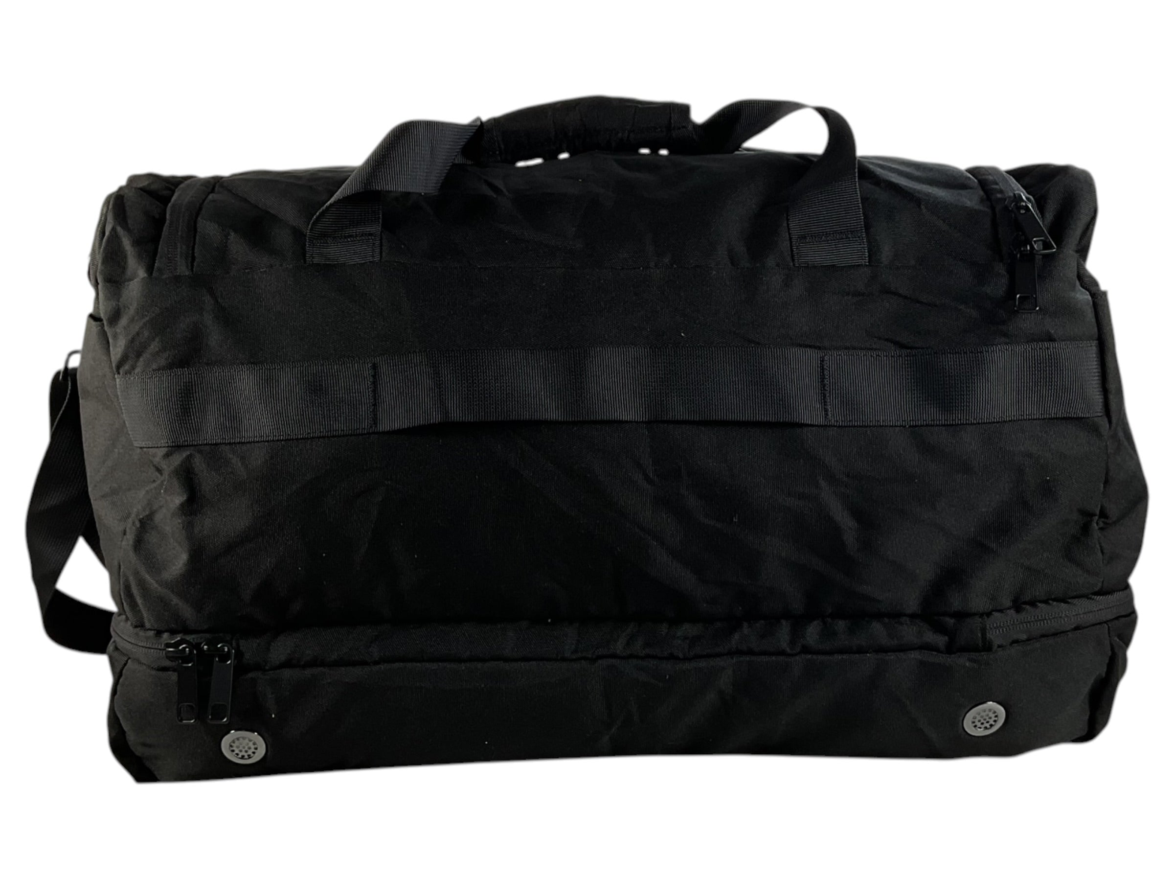 Bolso deportivo duffel Etronik negro - Vista trasera compartimento inferior