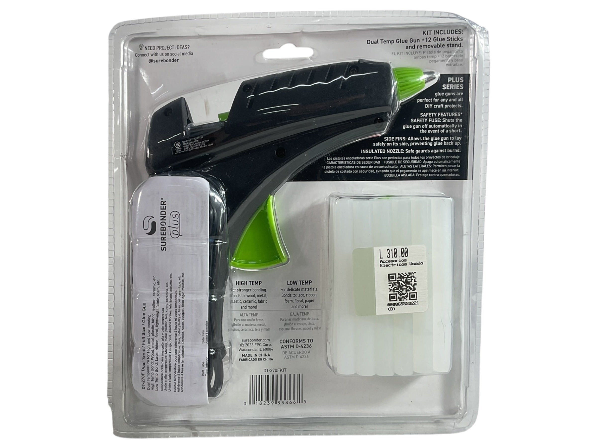 Pistola de Silicón SUREBONDER - Vista frontal del empaque
