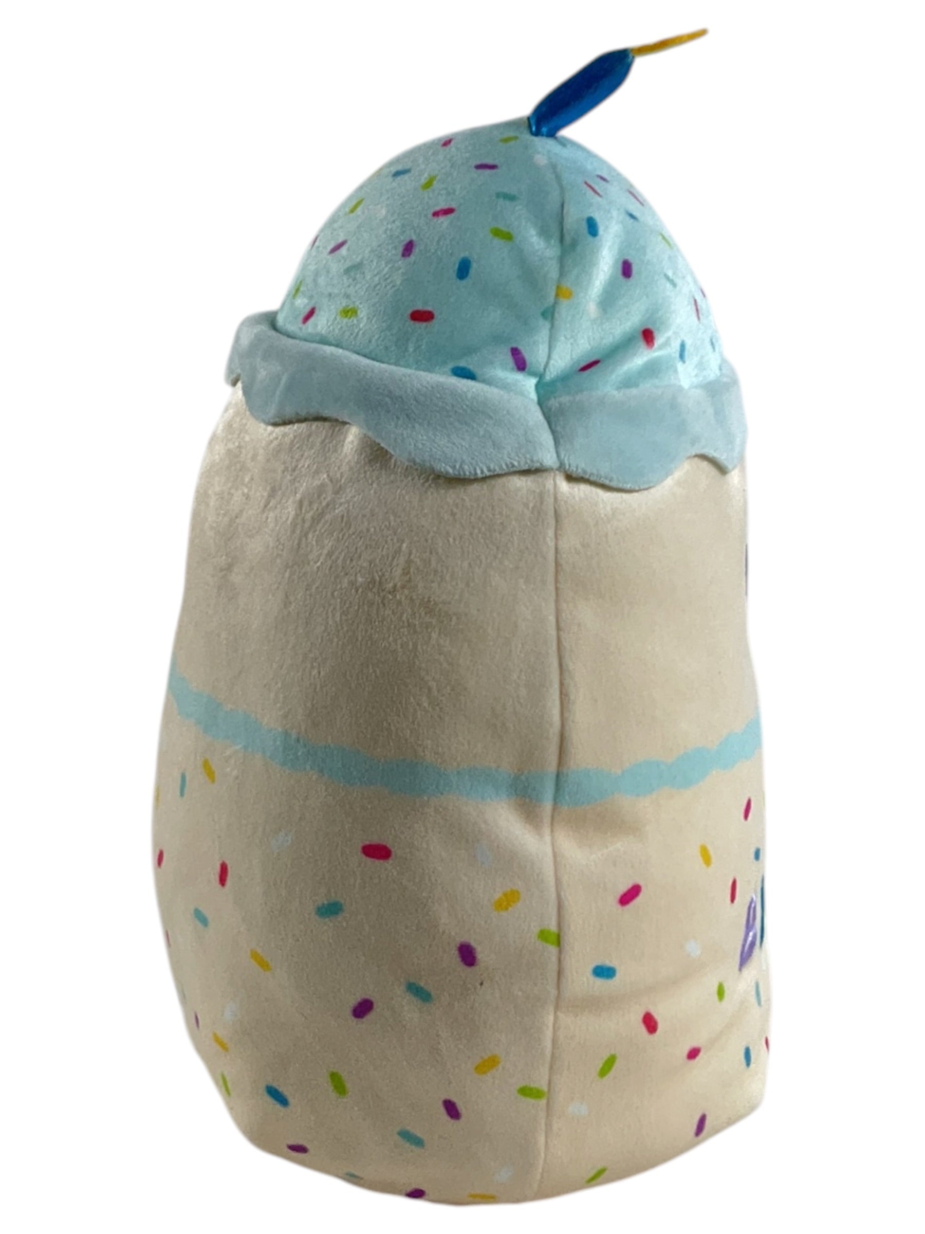 Peluche Squishmallow pastel cumpleaños - Vista lateral