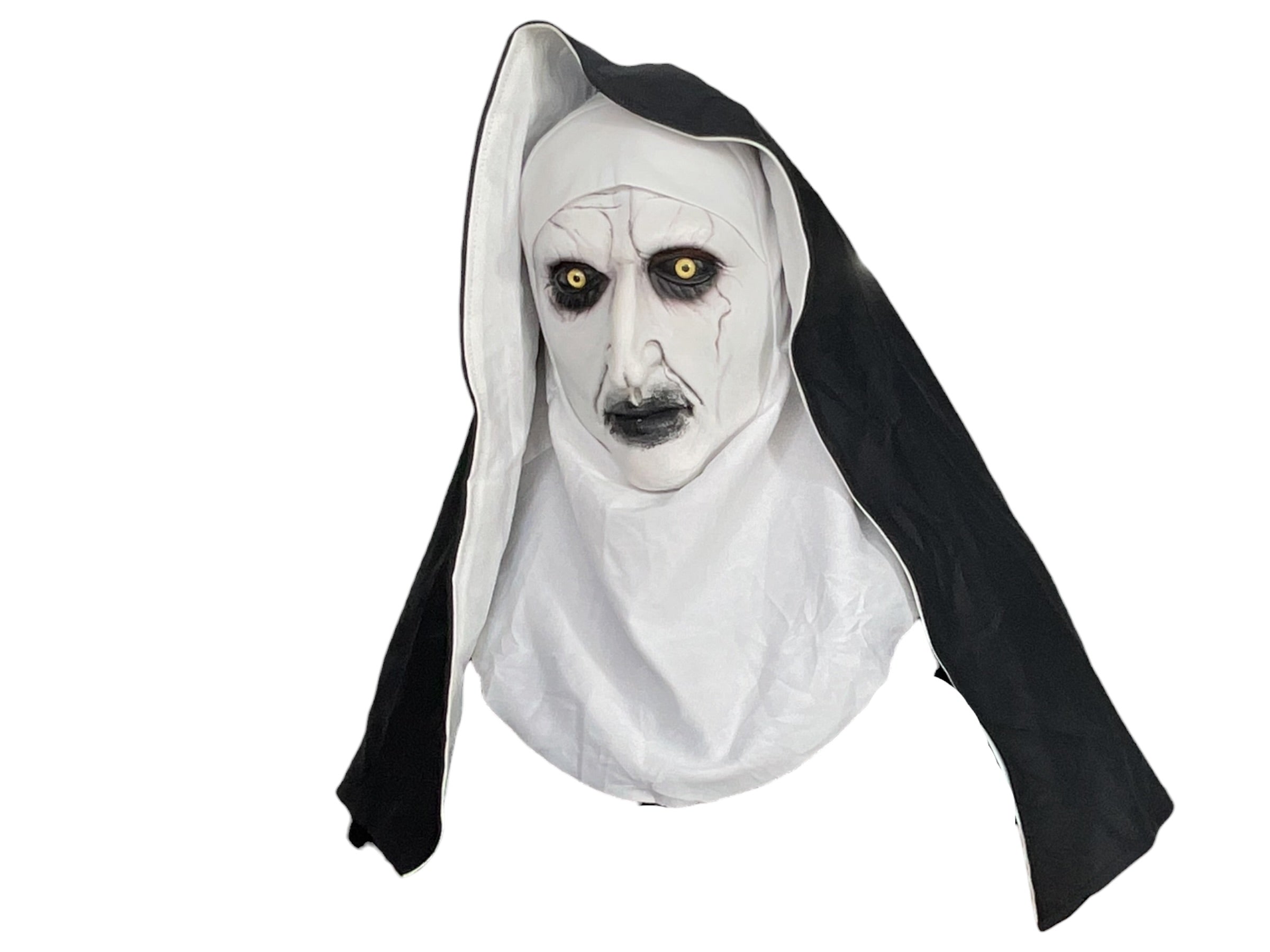 Máscara La Monja Terror - Vista frontal con tocado