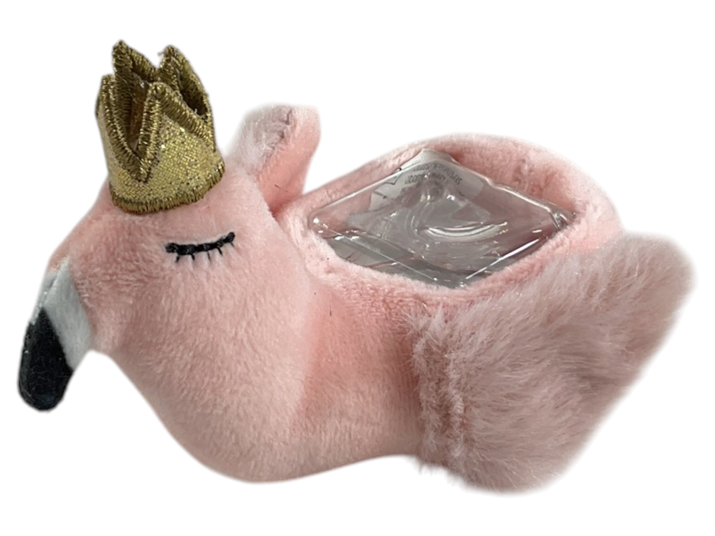 Friendly Flamingo Comfort Toy - Vista lateral con portachupete