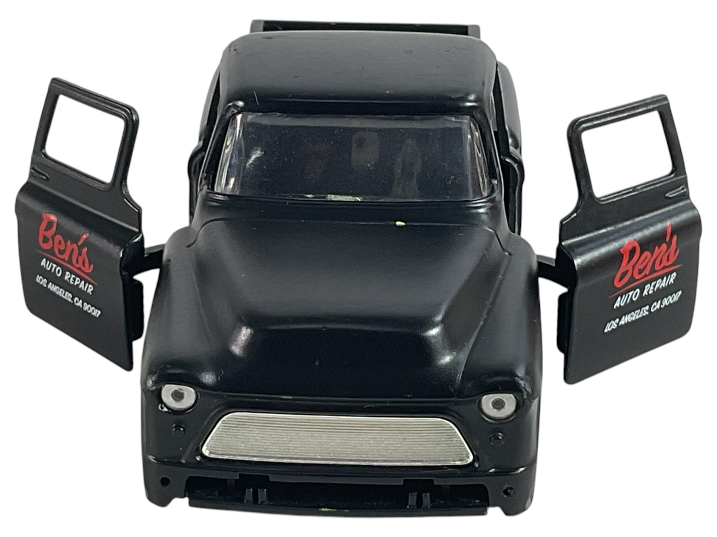 Camioneta pickup de juguete BENOS negra vista posterior lateral