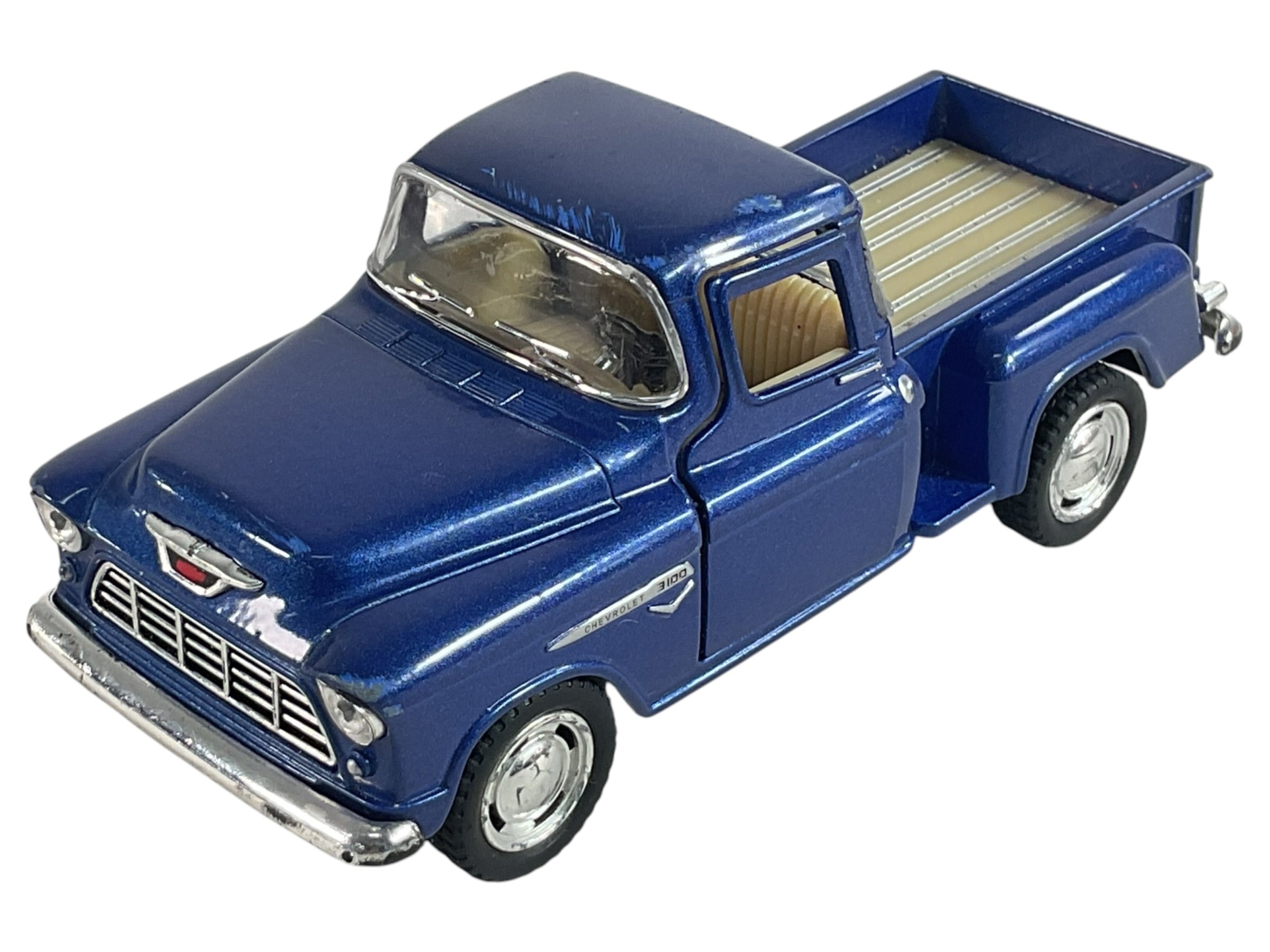 Camioneta Chevrolet 3100 1955 azul, vista lateral